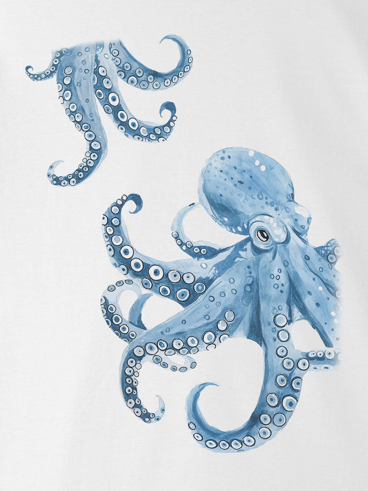 Octopus Sketch Watercolor - T-Shirts