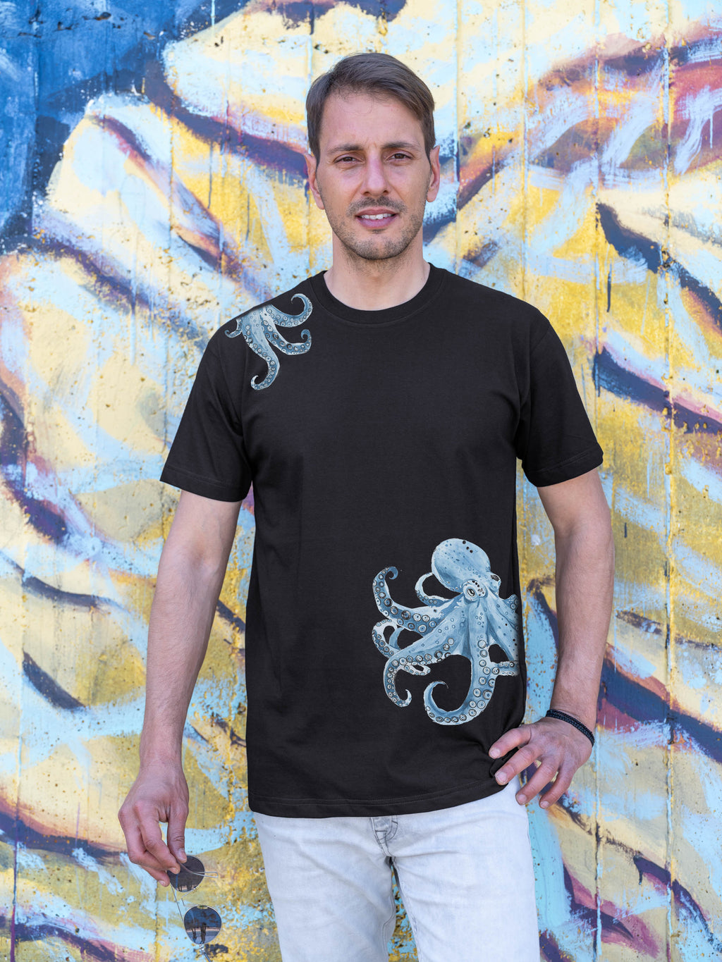 Octopus Sketch Watercolor - T-Shirts