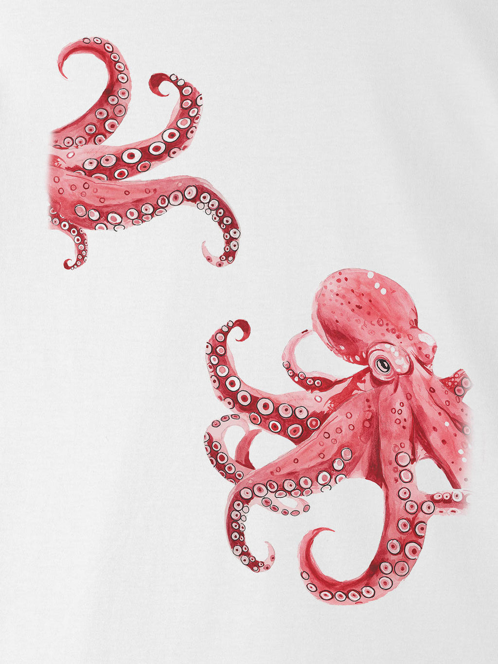 Red Octopus Watercolor - T-Shirts