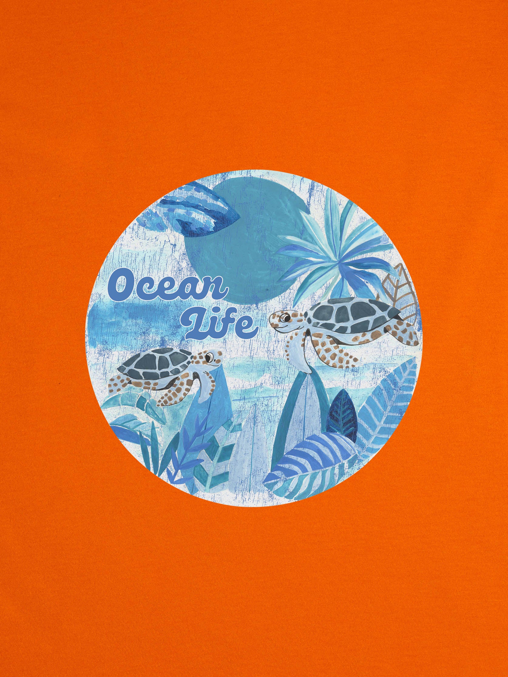 Ocean Life Μπλε Κύκλος με Χελώνες - Μπλούζες