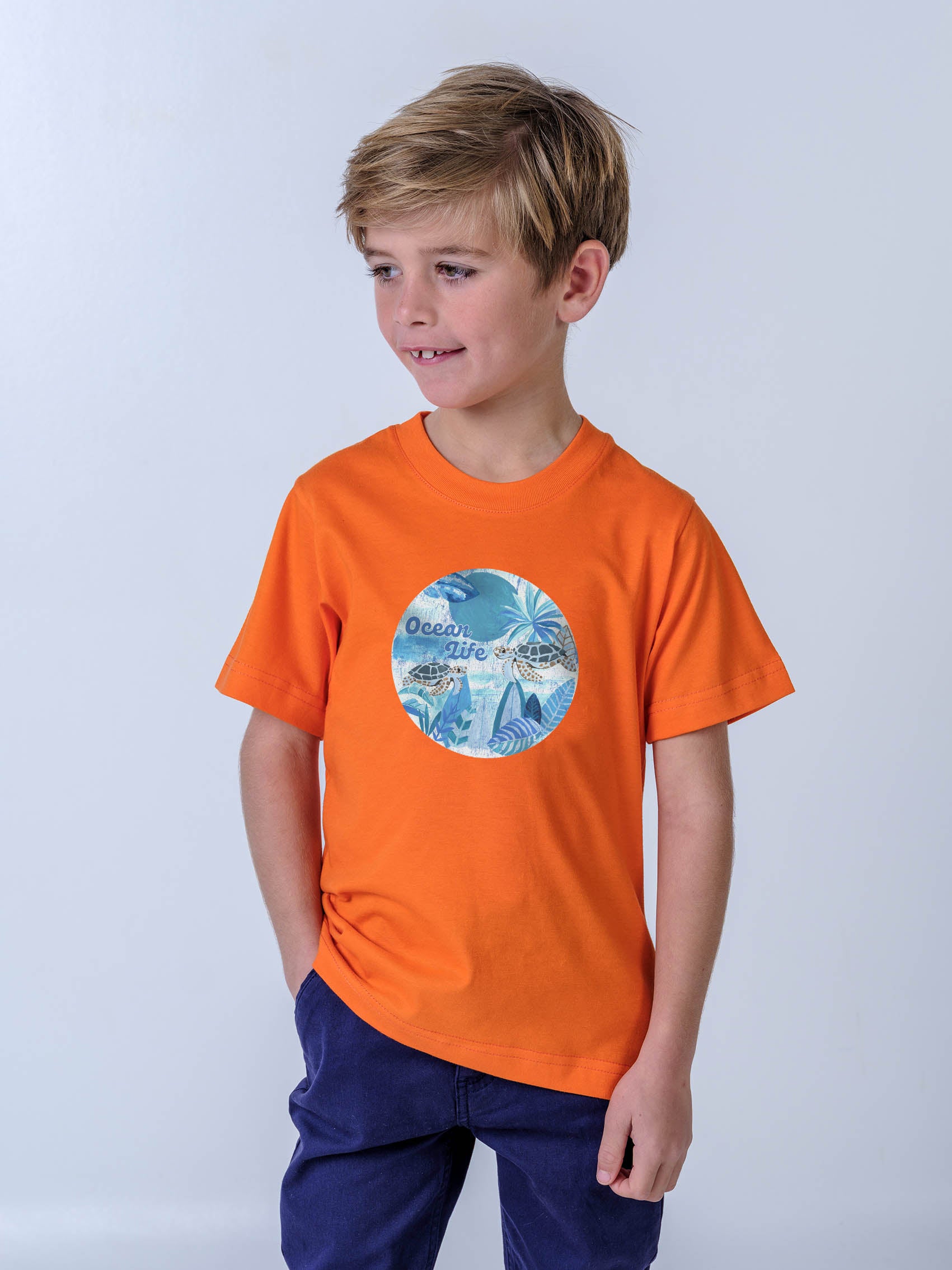 Ocean Life Μπλε Κύκλος με Χελώνες - Μπλούζες