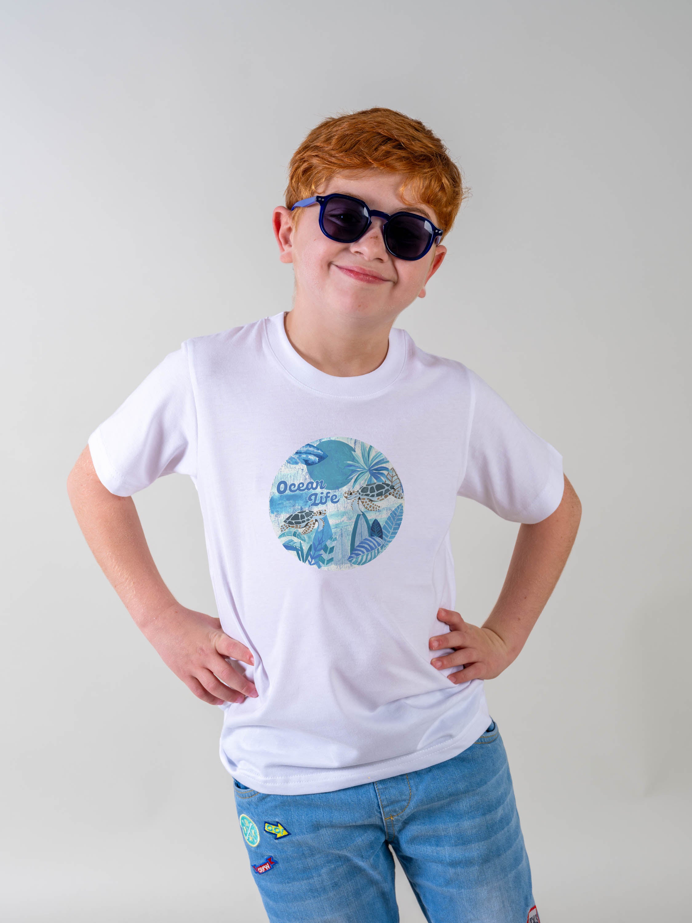 Ocean Life Μπλε Κύκλος με Χελώνες - Μπλούζες
