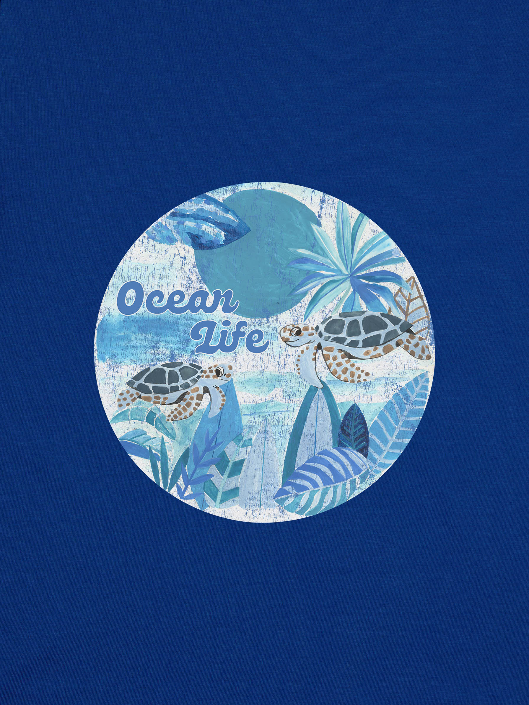Ocean Life Μπλε Κύκλος με Χελώνες - Μπλούζες
