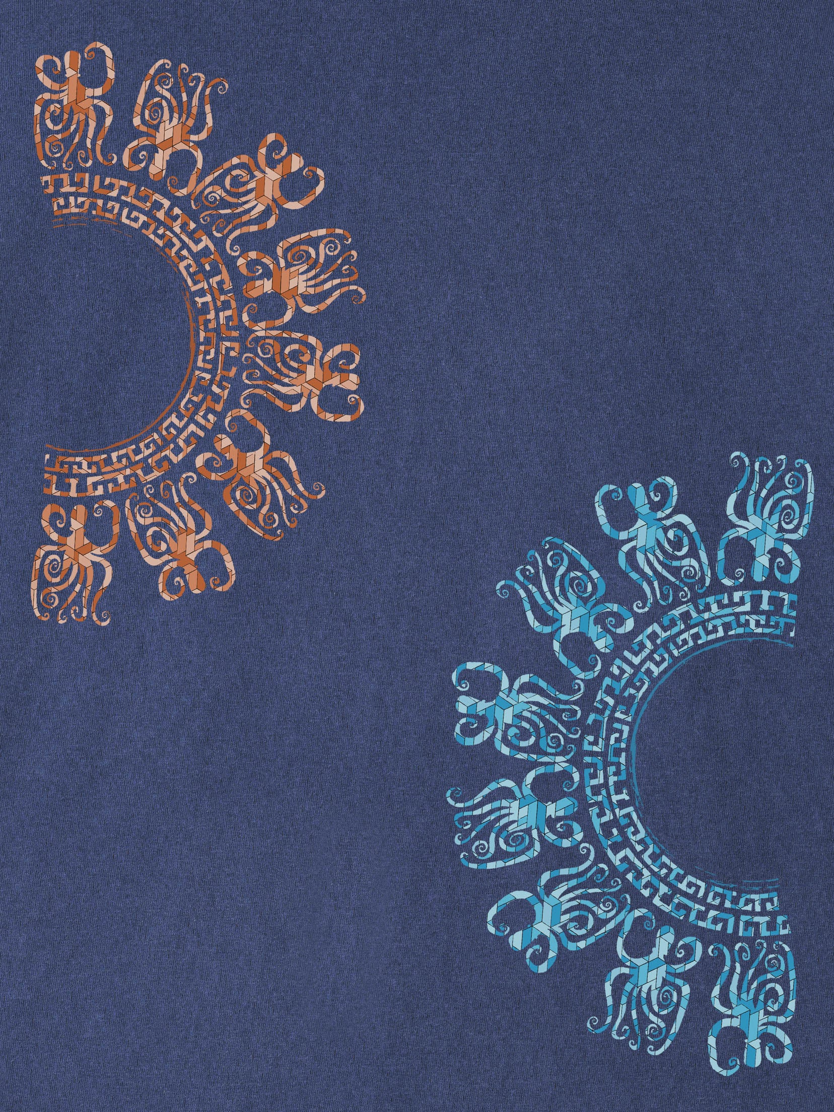 Αφηρημένο Δίδυμο Σχέδιο Ηλιακής Ακτίνας - Μπλούζες Πετροπλυμένες