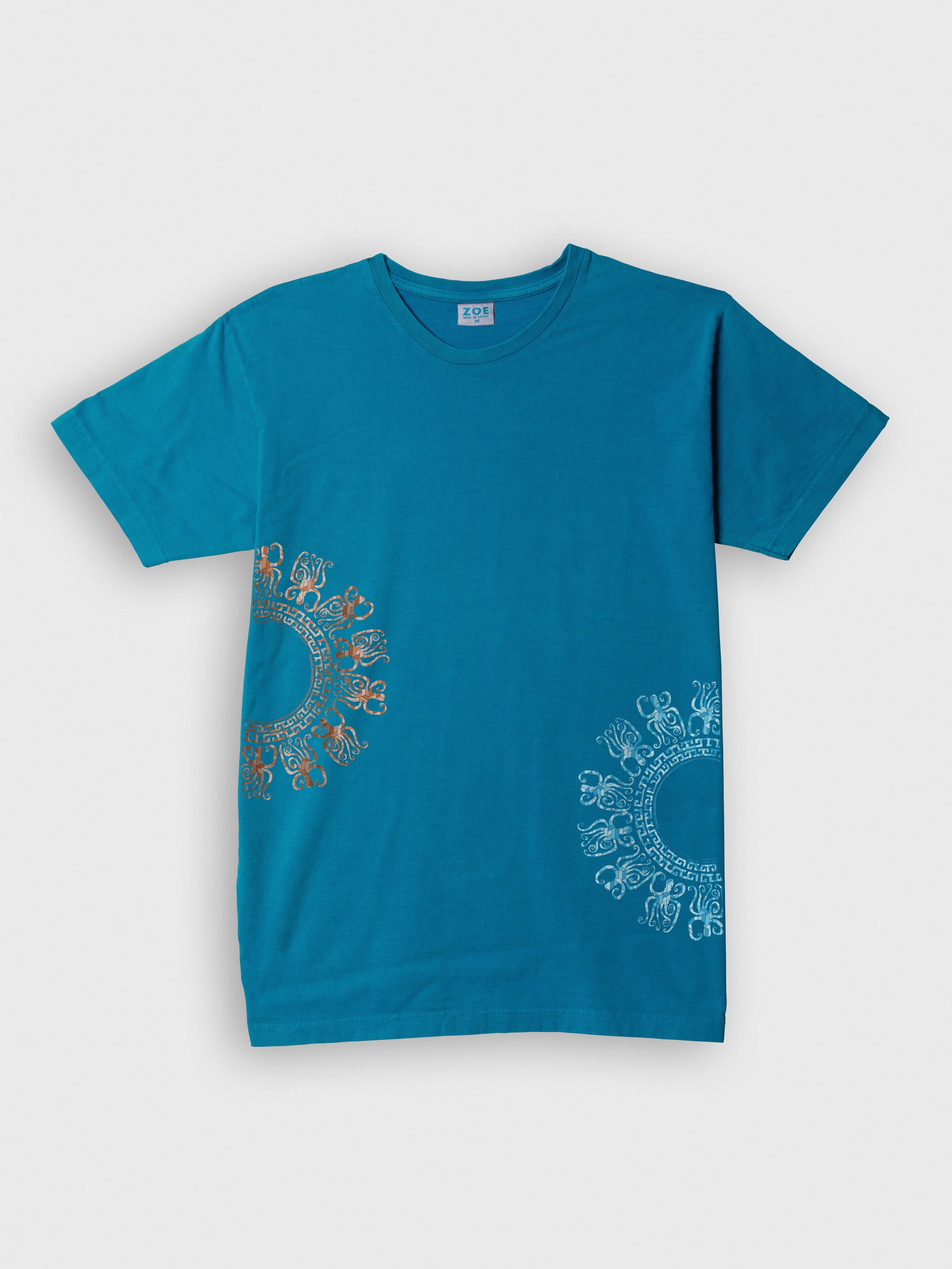 Αφηρημένο Δίδυμο Σχέδιο Ηλιακής Ακτίνας - Μπλούζες Πετροπλυμένες