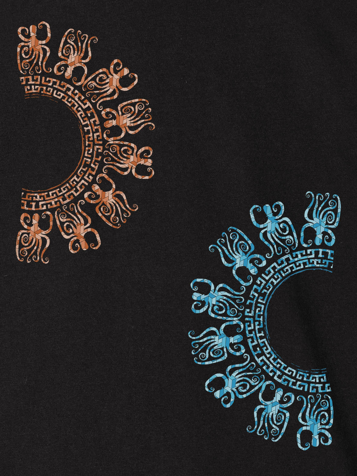 Sunburst Duo Abstract - T-Shirts