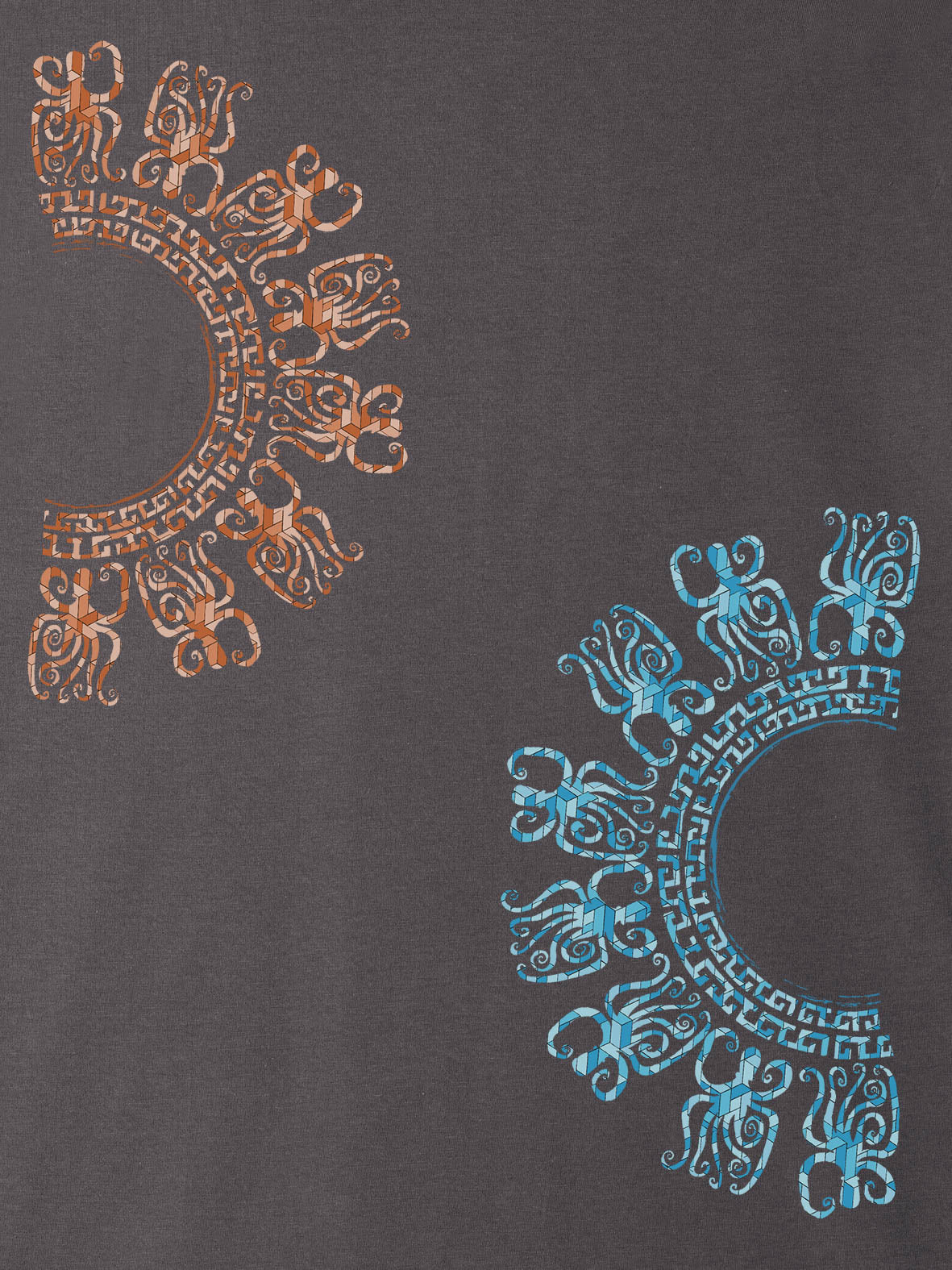 Sunburst Duo Abstract - T-Shirts