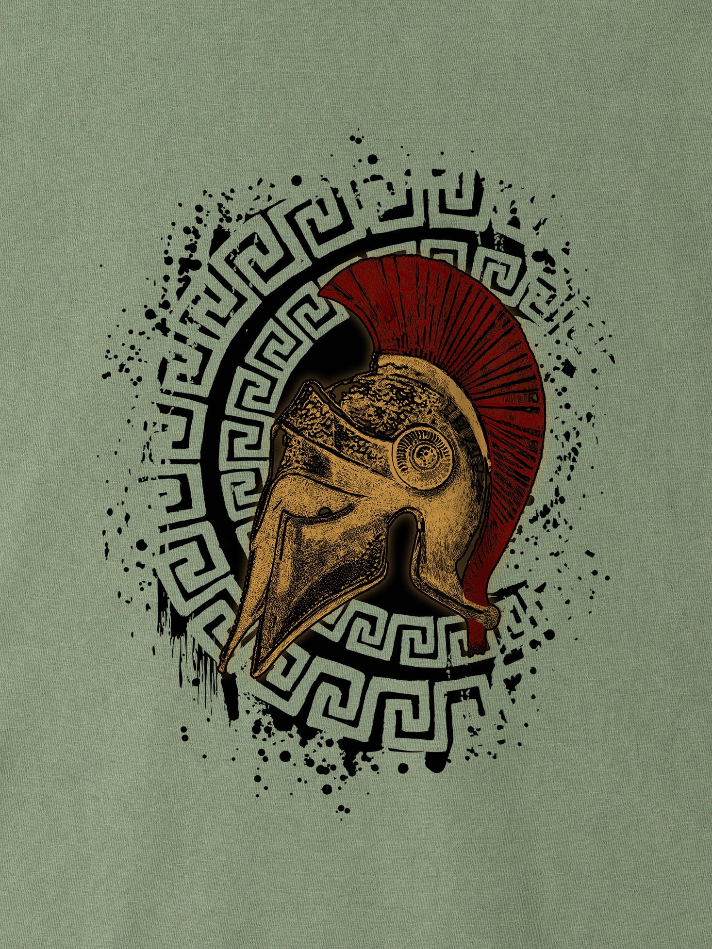 Σχέδιο Σπαρτιατική Περικεφαλαία Πολεμιστή - Μπλούζες Πετροπλυμένες