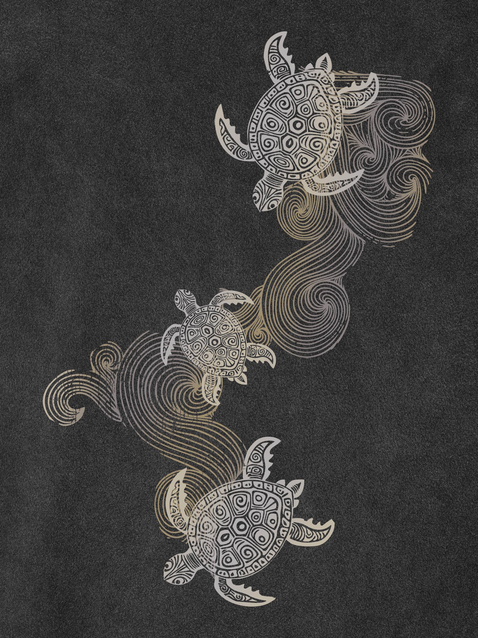 Σχέδιο Θαλάσσιες Χελώνες & Κύμα - Μπλούζες Πετροπλυμένες