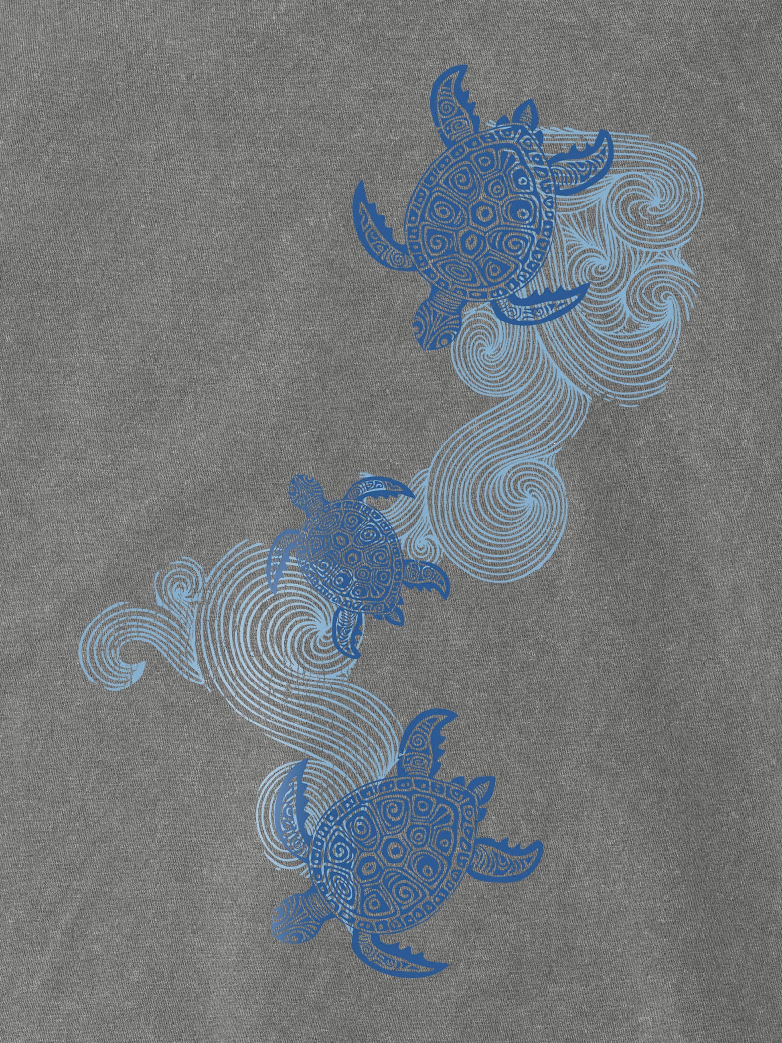 Σχέδιο Θαλάσσιες Χελώνες & Κύμα - Μπλούζες Πετροπλυμένες