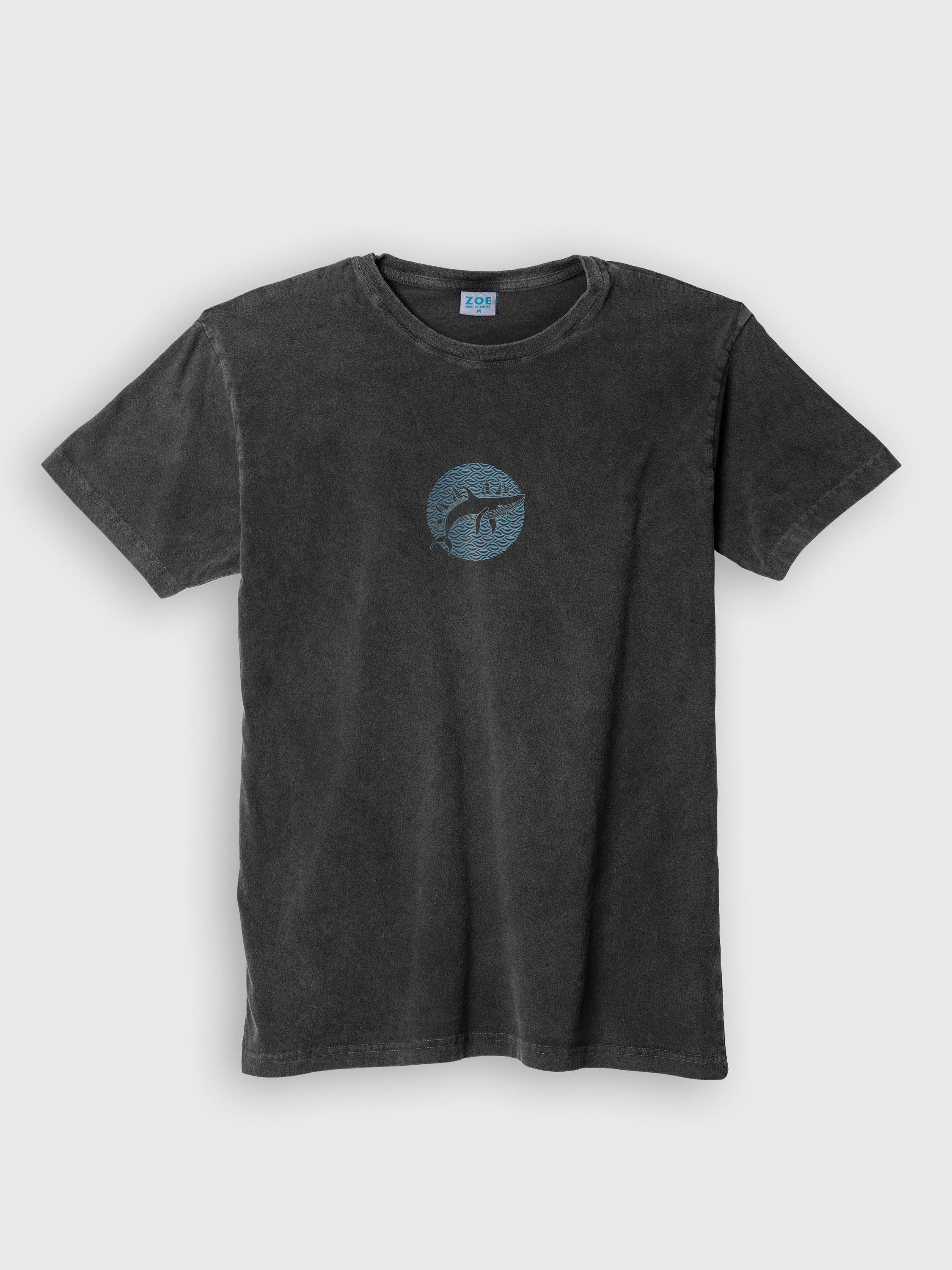 Vintage Σχέδιο Φάλαινας Σιλουέτα - Μπλούζες Πετροπλυμένες