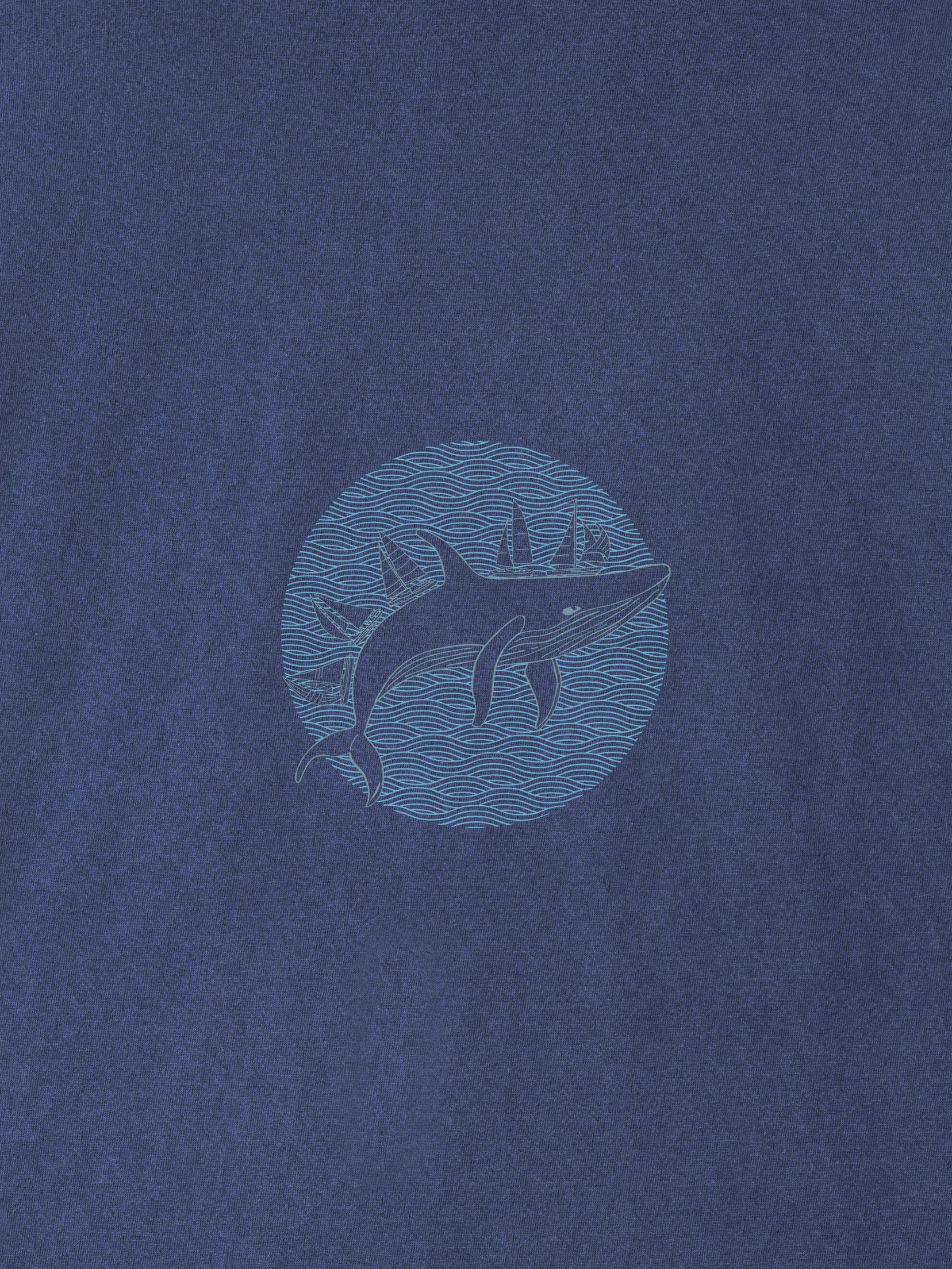 Vintage Σχέδιο Φάλαινας Σιλουέτα - Μπλούζες Πετροπλυμένες