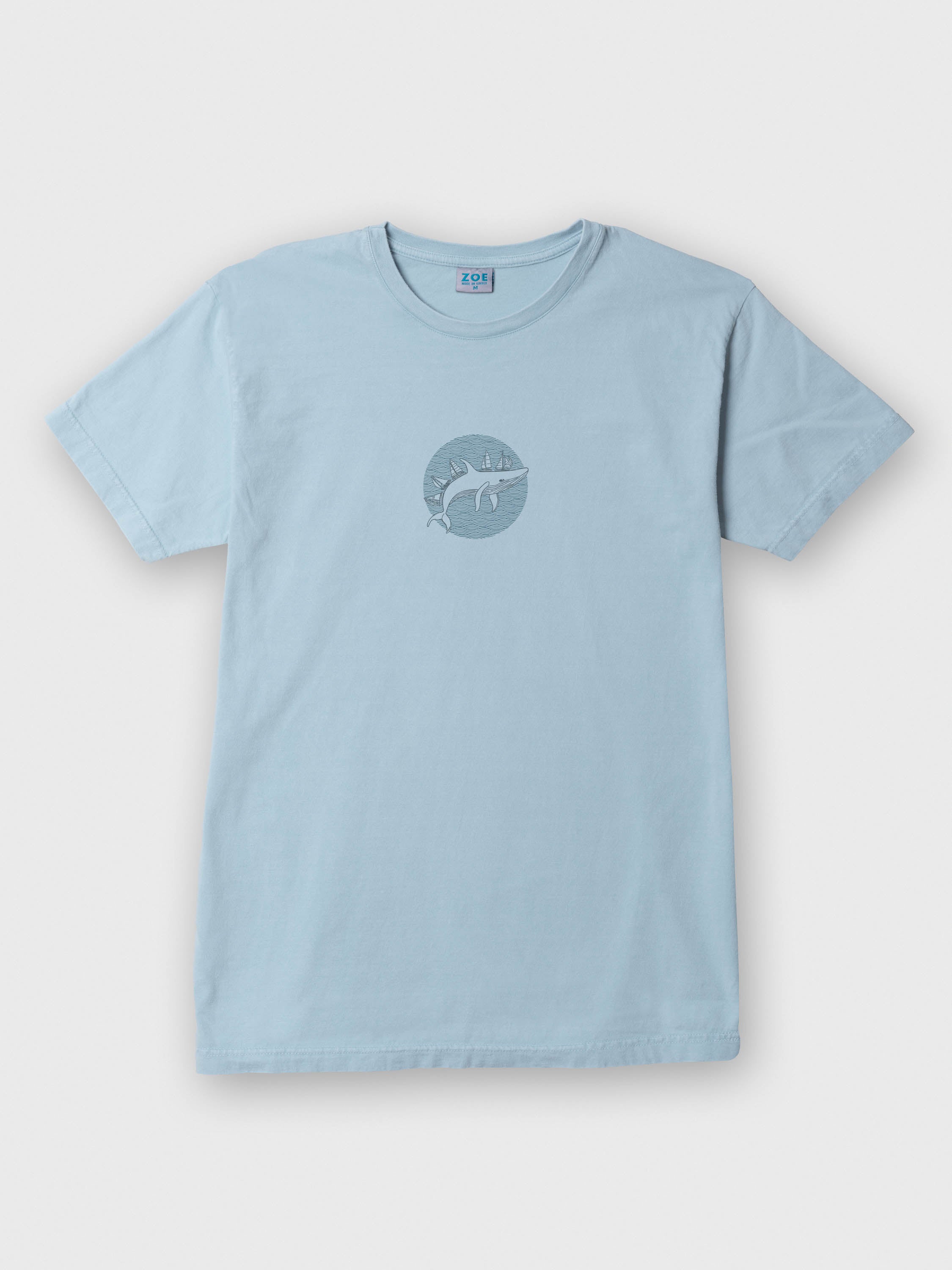 Vintage Σχέδιο Φάλαινας Σιλουέτα - Μπλούζες Πετροπλυμένες