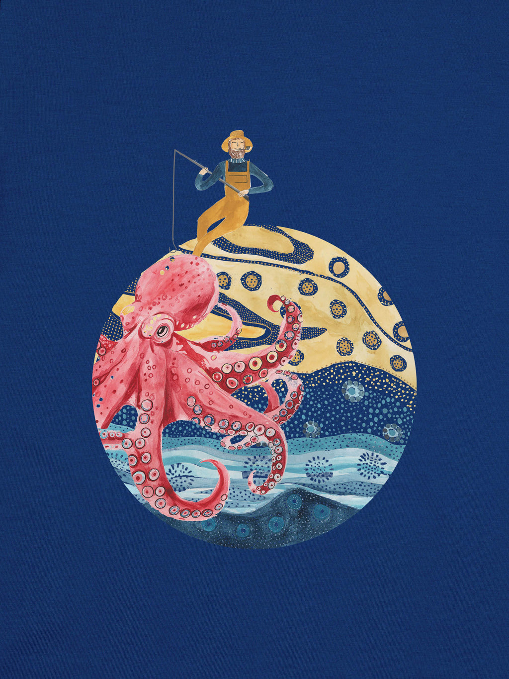 Octopus Moon Ocean Circle - T-Shirts