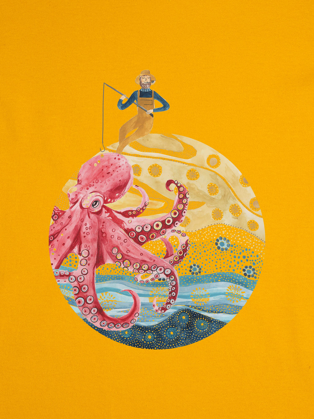 Octopus Moon Ocean Circle - T-Shirts