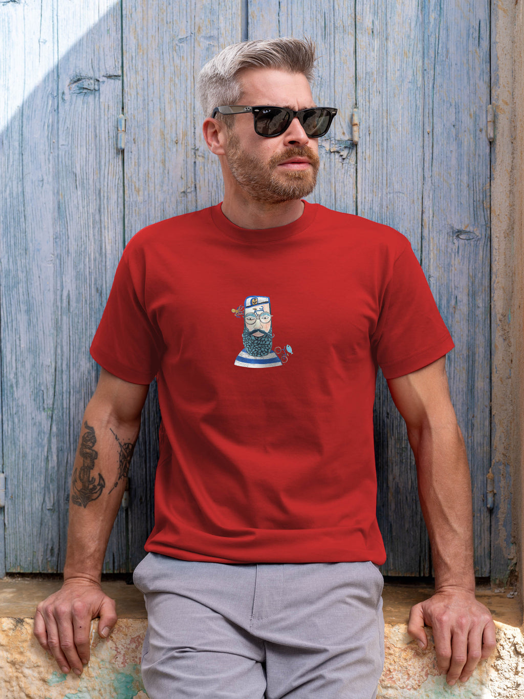 Captain Portrait Nautical - T-Shirts