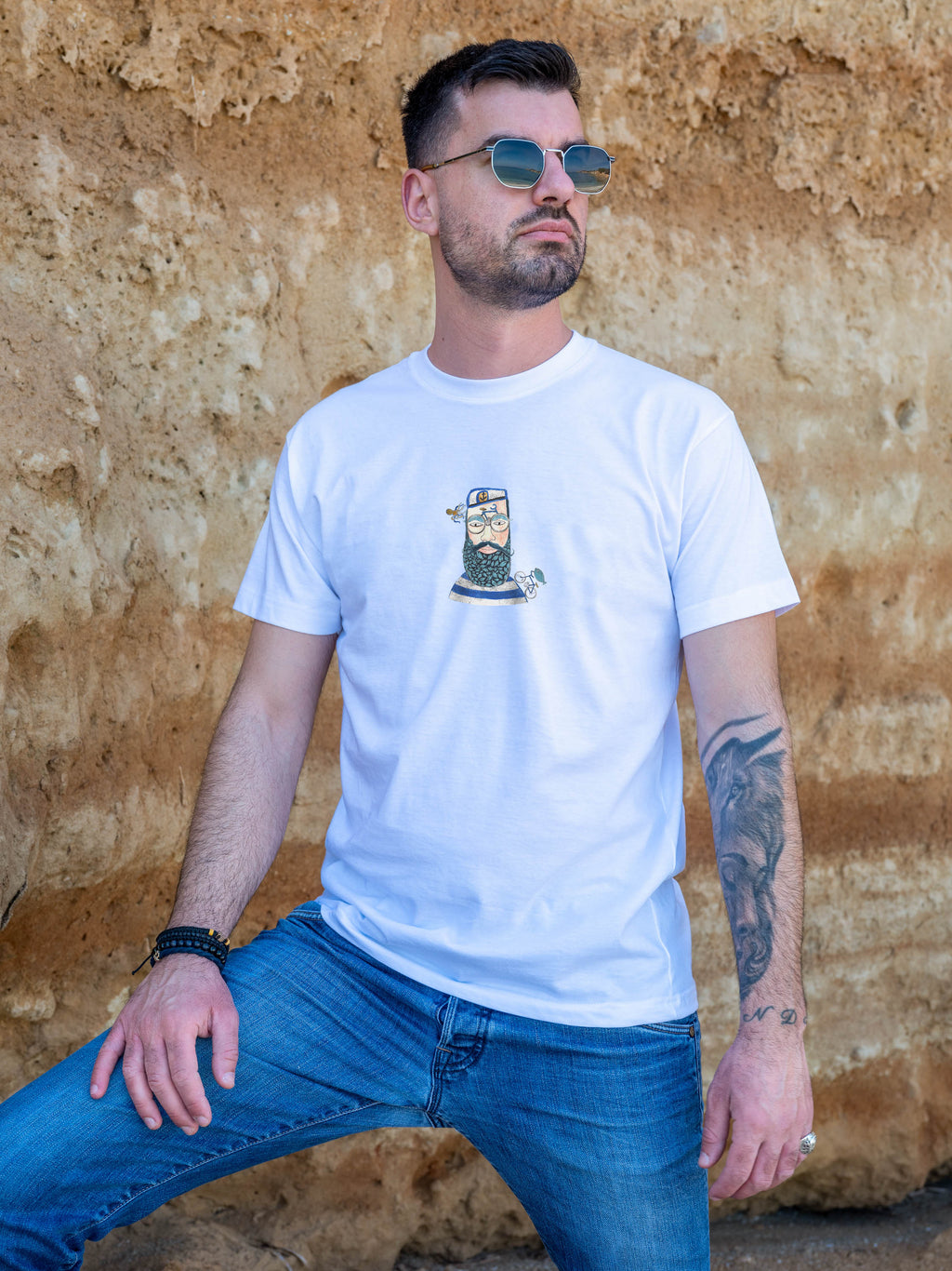 Captain Portrait Nautical - T-Shirts