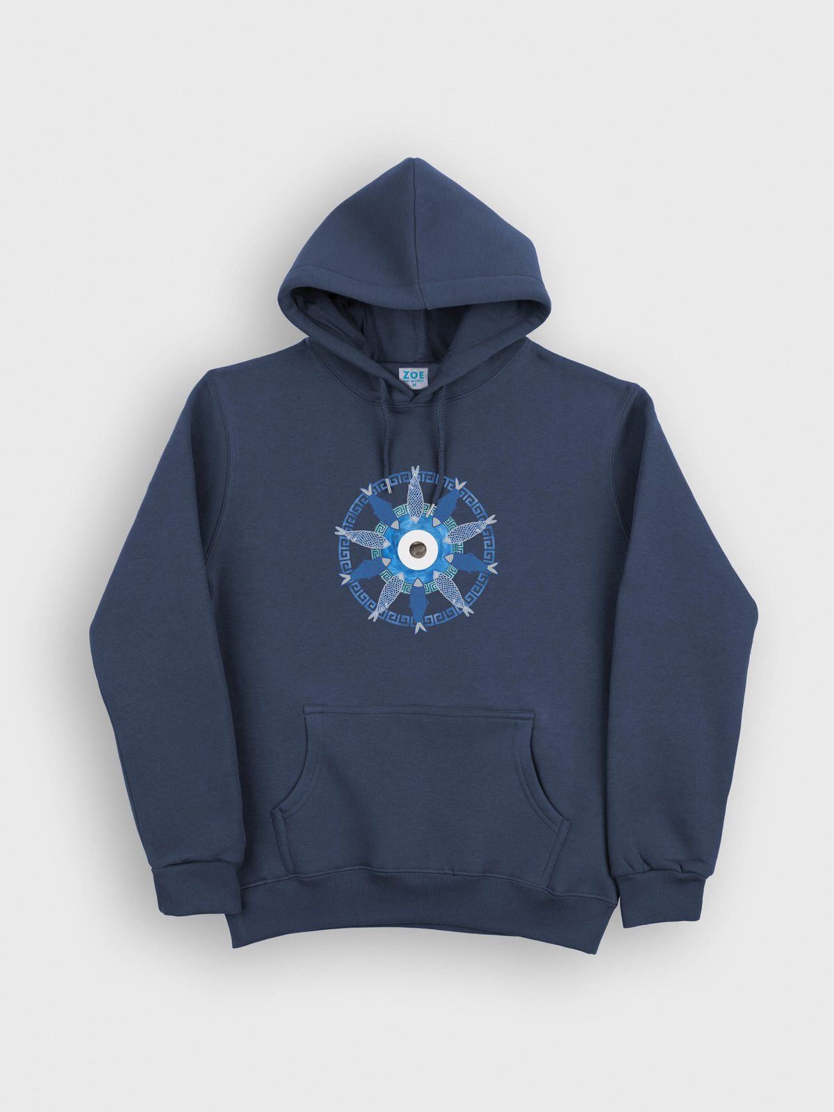 Fish Wheel Greek Key Circle - Hoodies