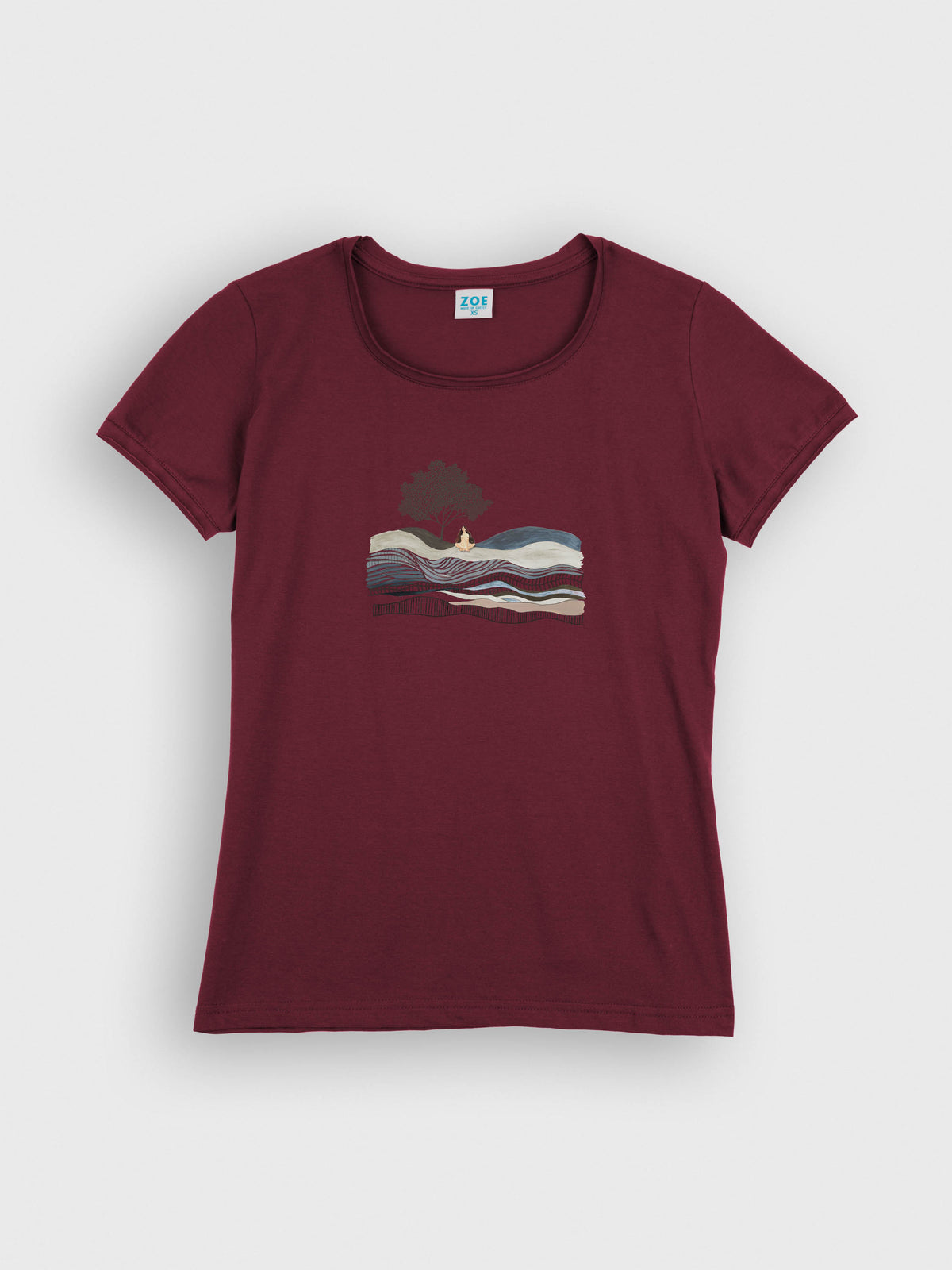Woman Meditating Under Tree Landscape - T-Shirts