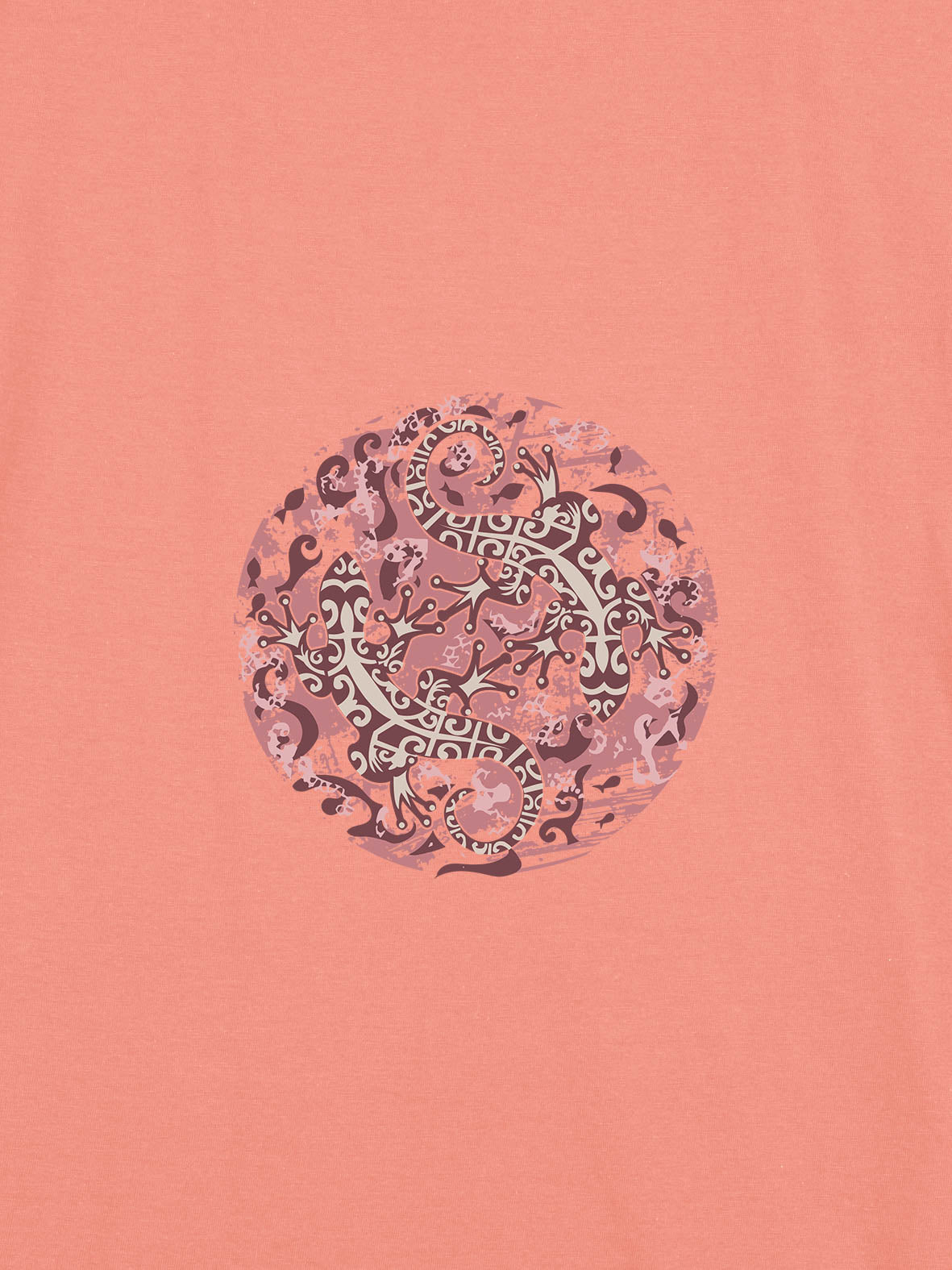 Tribal Geckos Ornamental Circle - T-Shirts