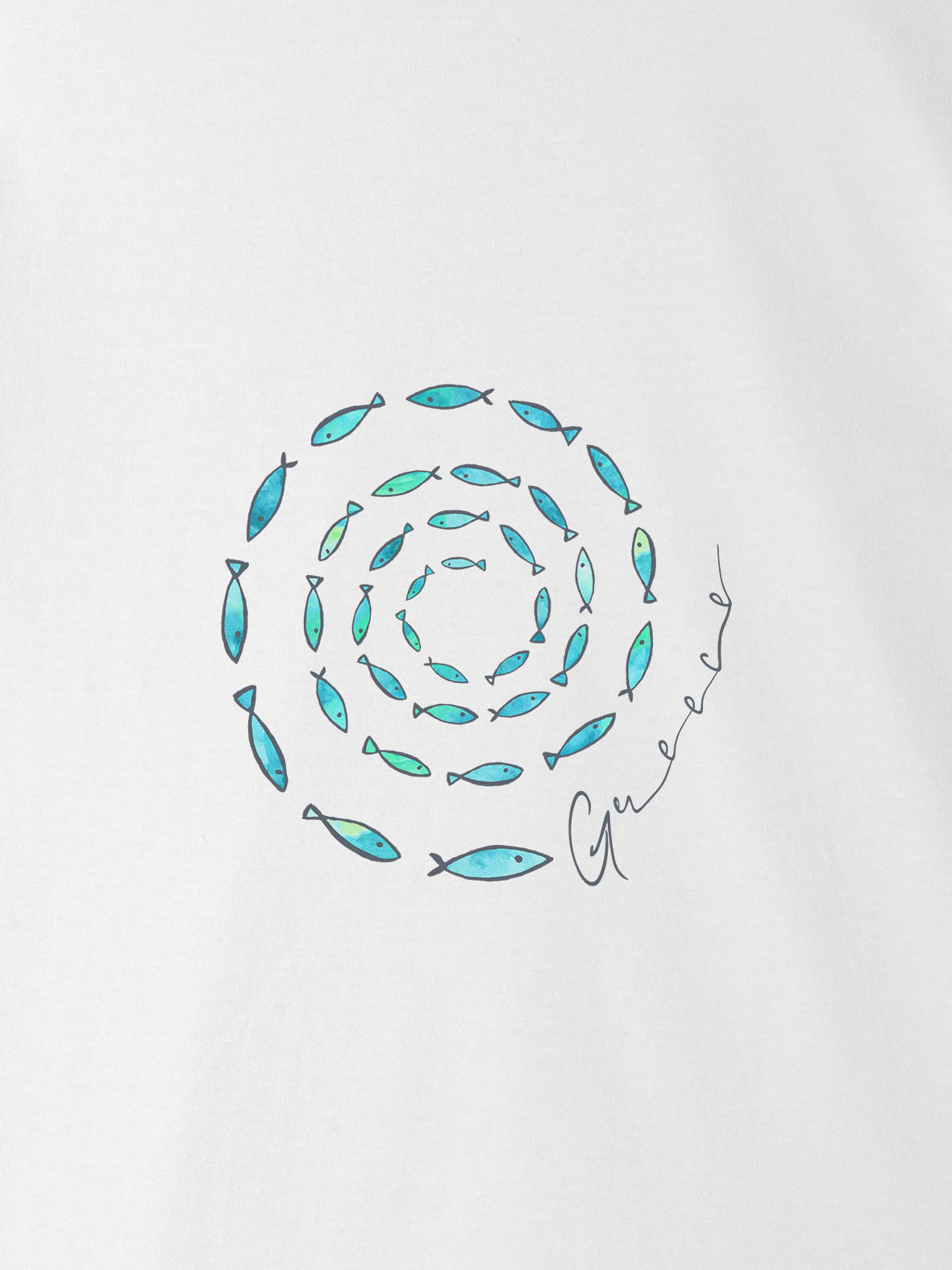 Fish Spiral Greece - T-Shirts