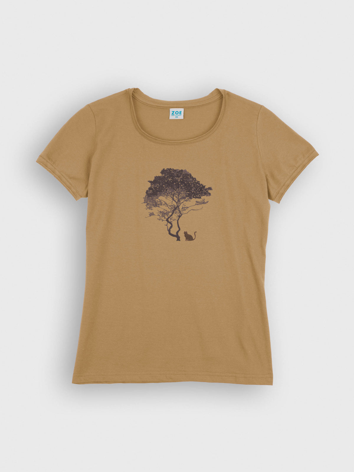 Tree & Black Cat Silhouette - T-Shirts