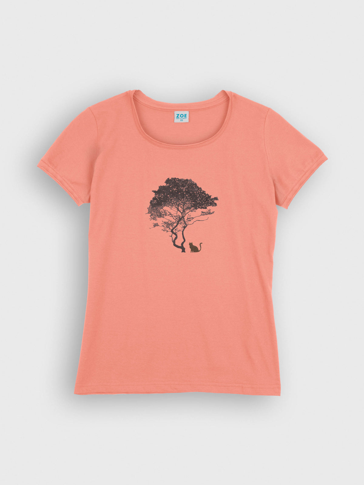 Tree & Black Cat Silhouette - T-Shirts