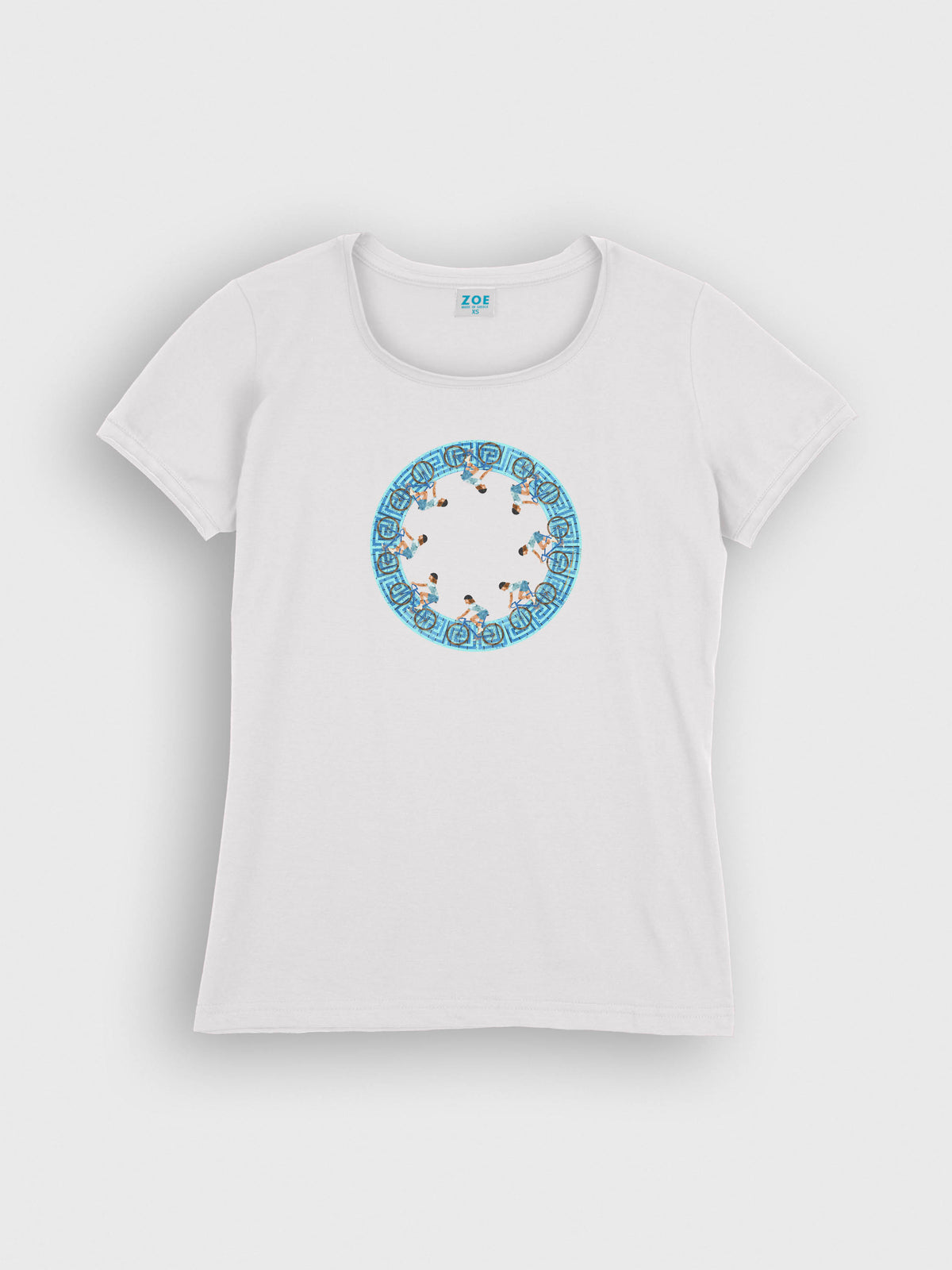 Cyclists Greek Key Circle - T-Shirts
