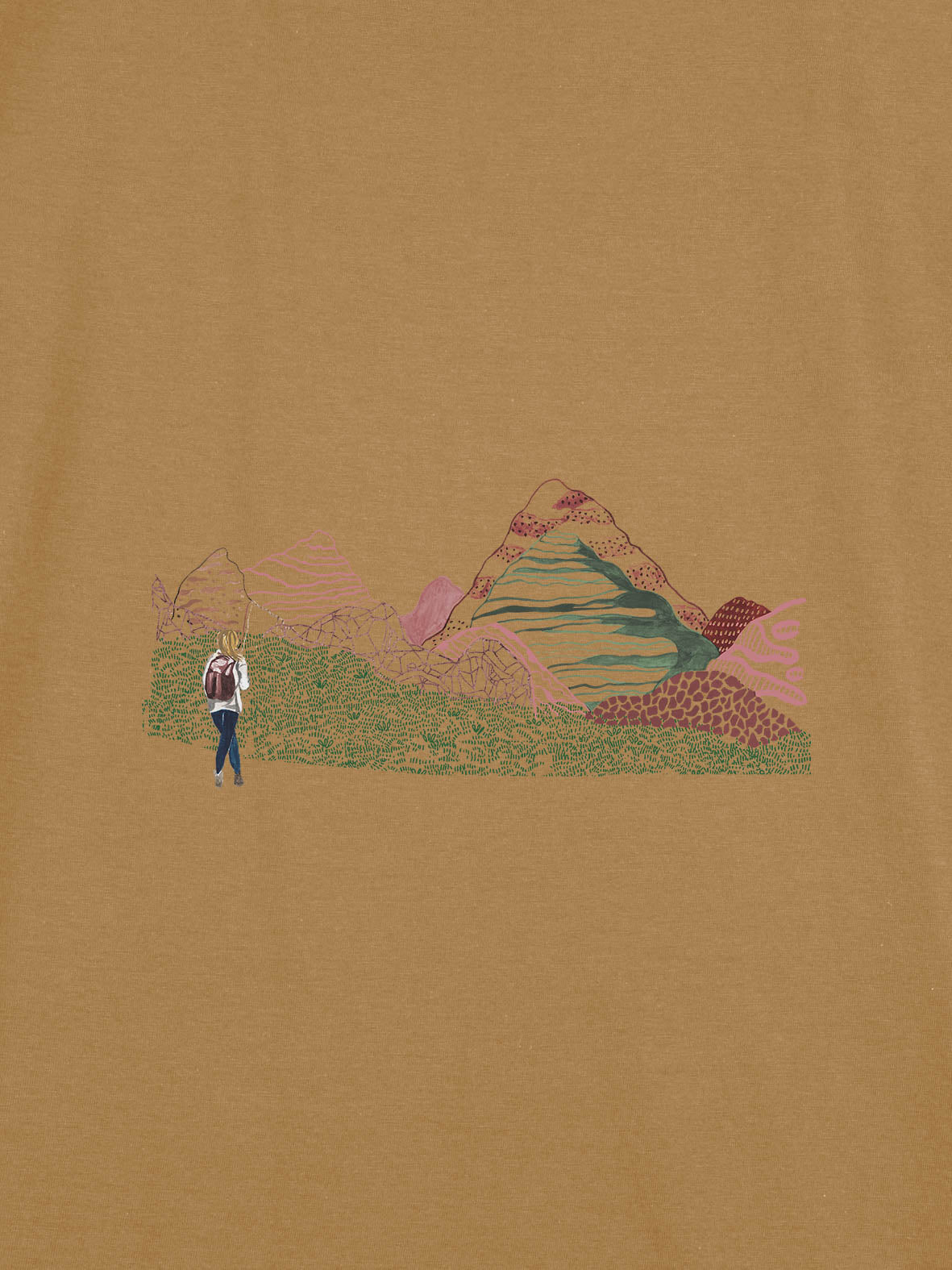 Hiker in Colorful Mountains - T-Shirts