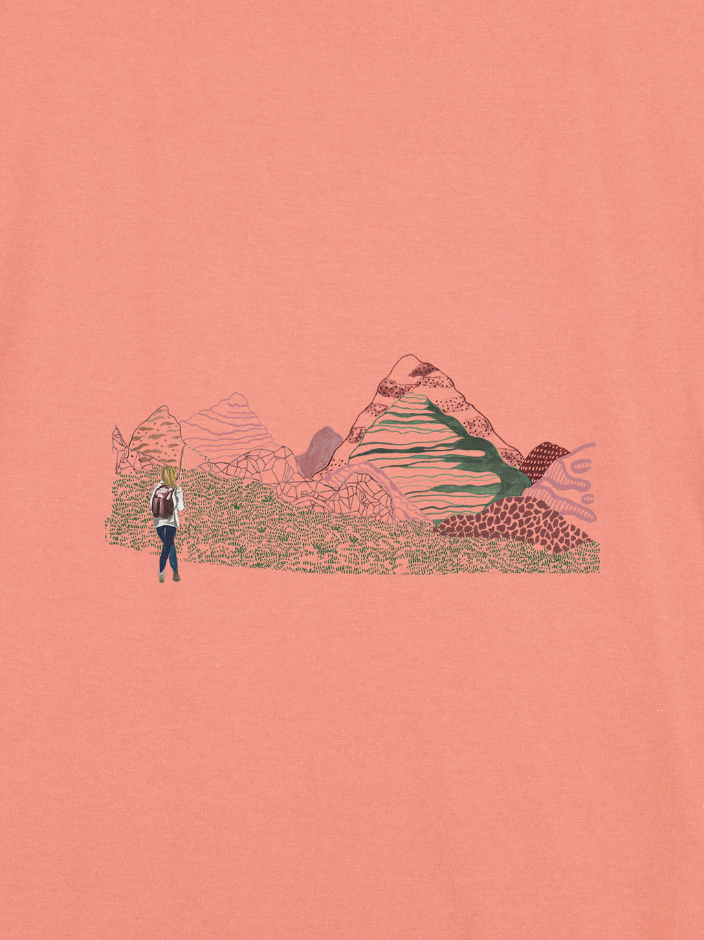 Hiker in Colorful Mountains - T-Shirts