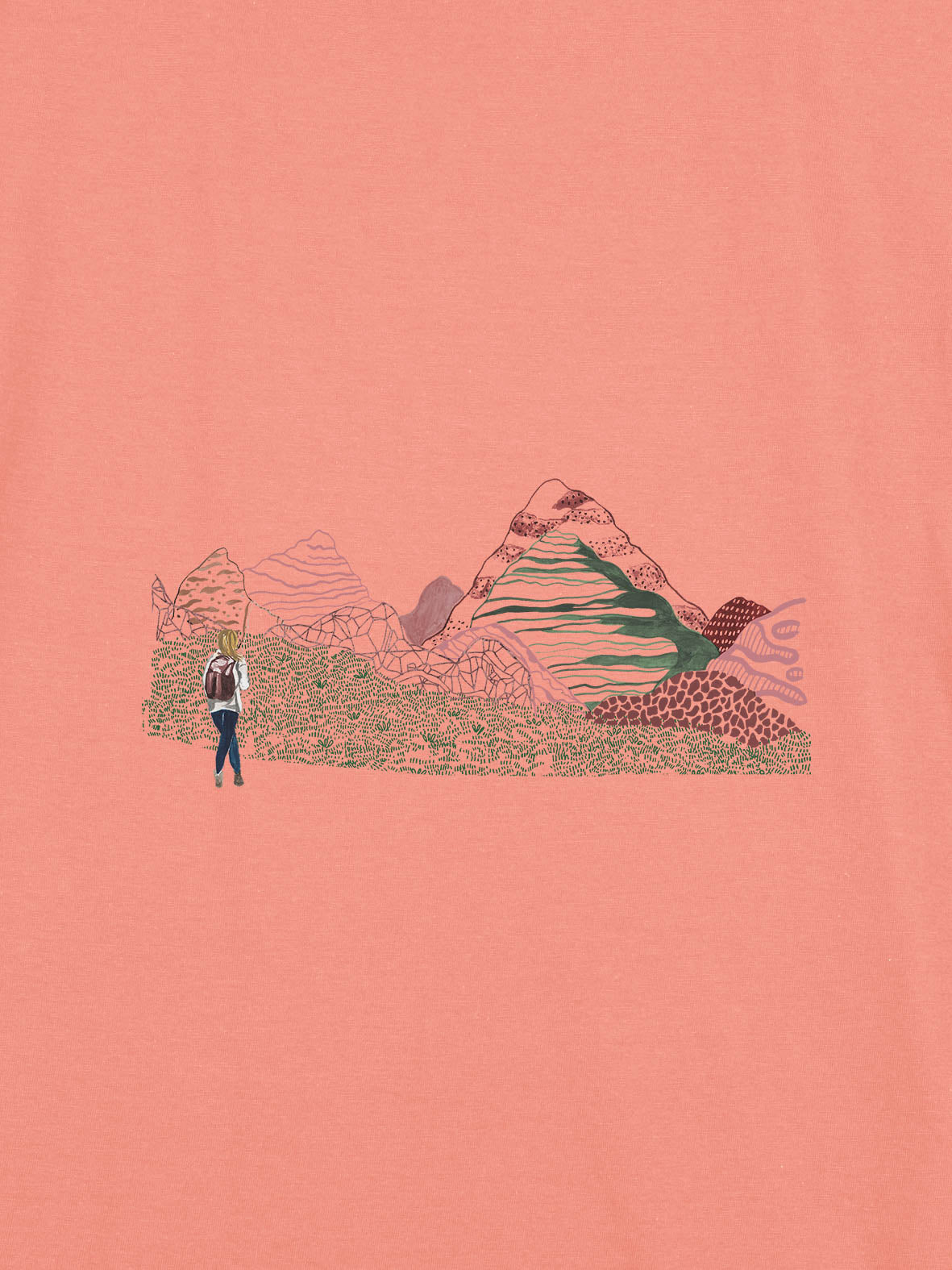 Hiker in Colorful Mountains - T-Shirts