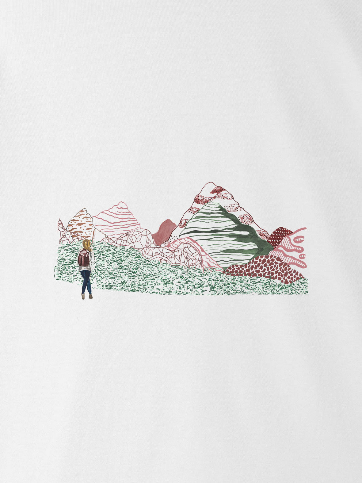 Hiker in Colorful Mountains - T-Shirts