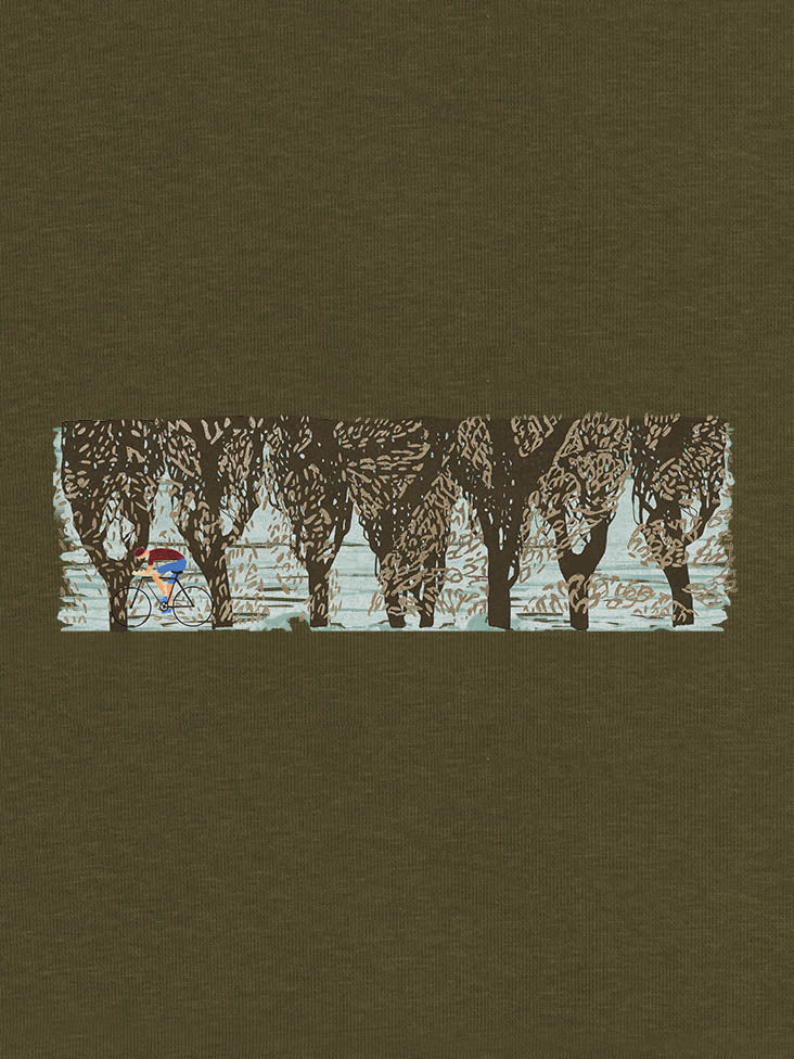 Cyclist Through the Trees - Hoodies