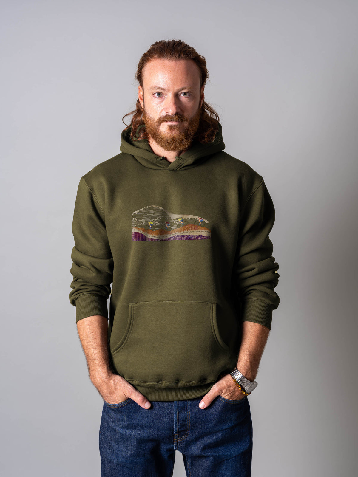 Cyclists in the Mountains - Hoodies