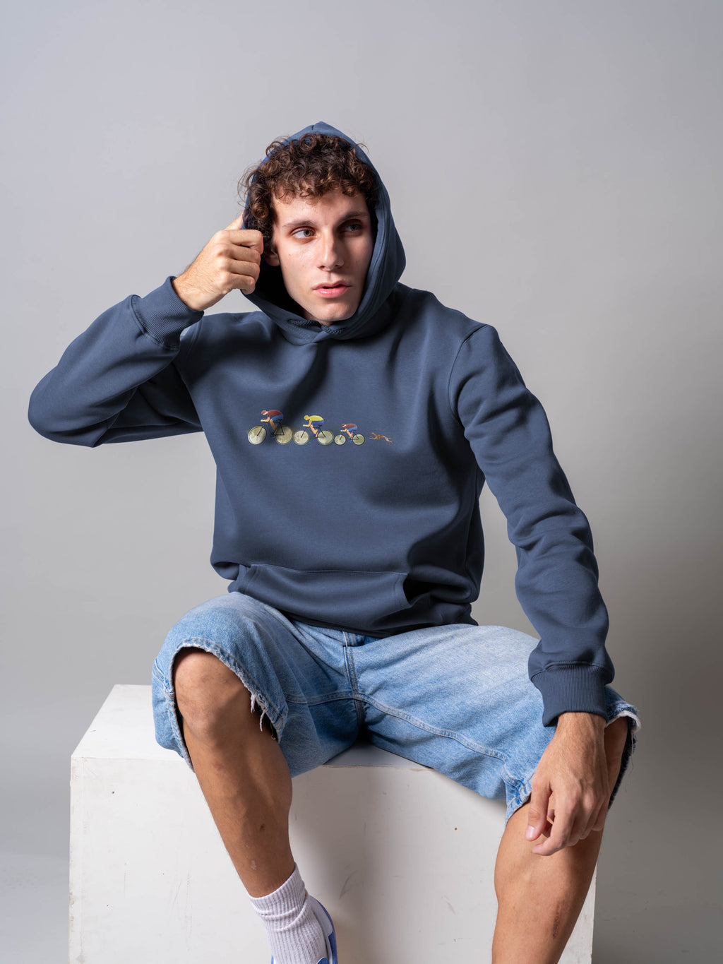 Racing Cyclists & Running Dog - Hoodies