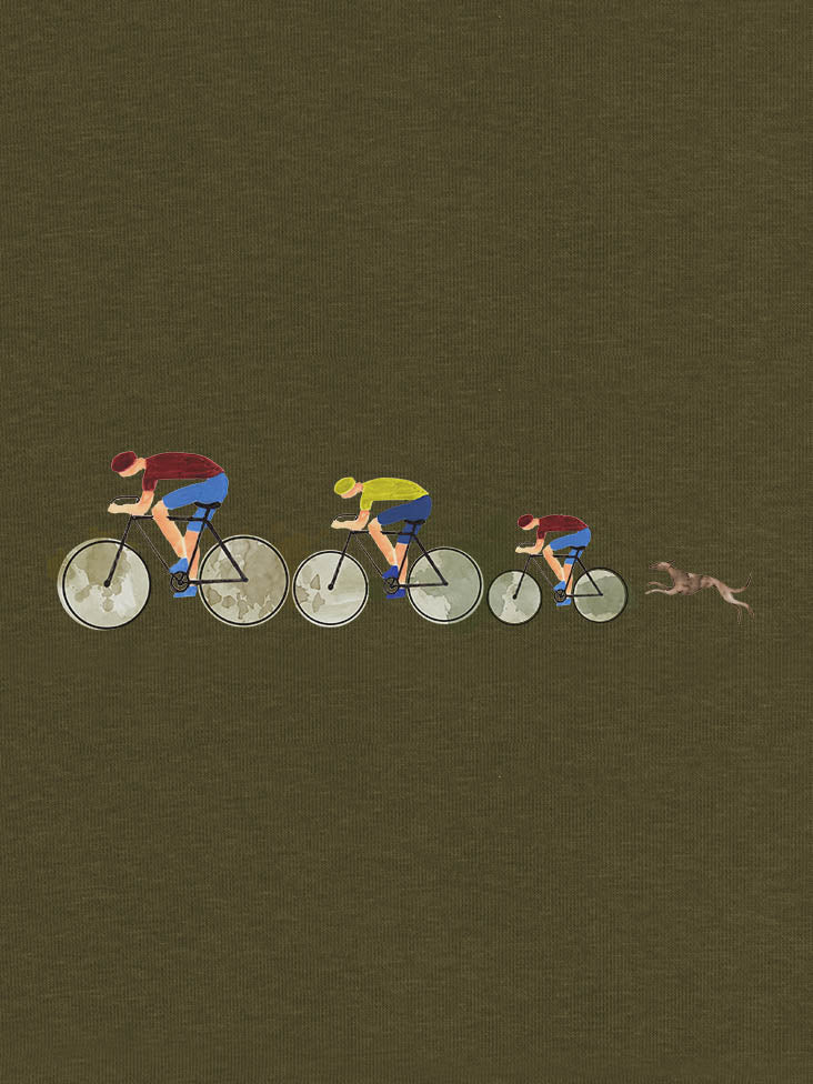 Racing Cyclists & Running Dog - Hoodies
