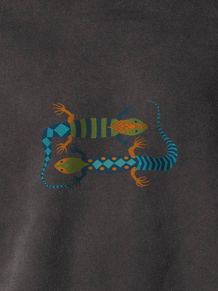 Happy colorful Lizards - Stonewashed Hoodie