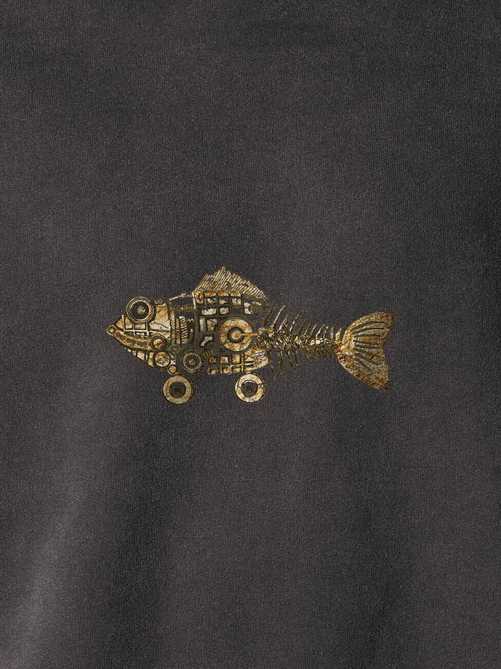 Golden gears of the Deep - Stonewashed Hoodie