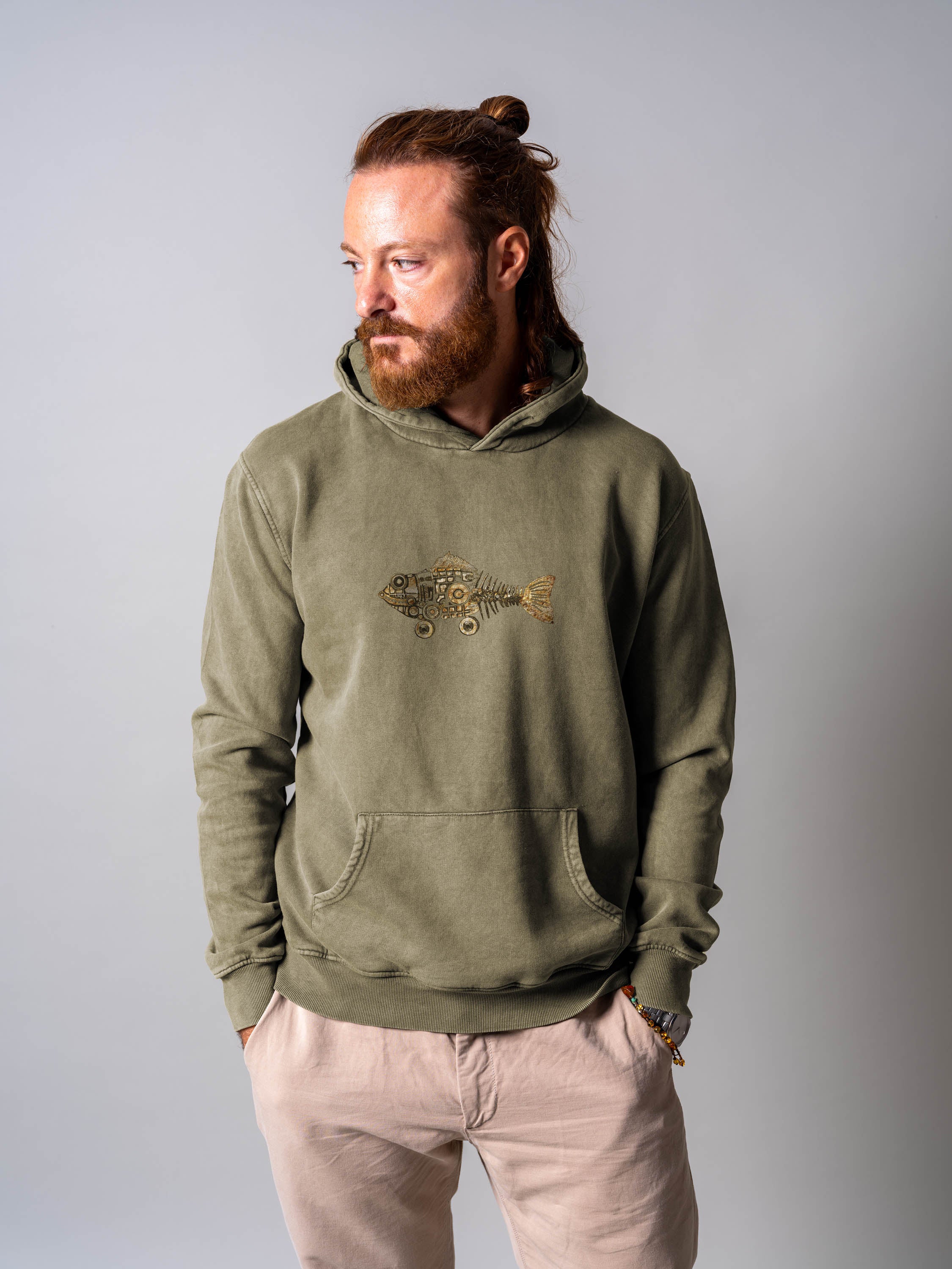 Golden gears of the Deep - Stonewashed Hoodie