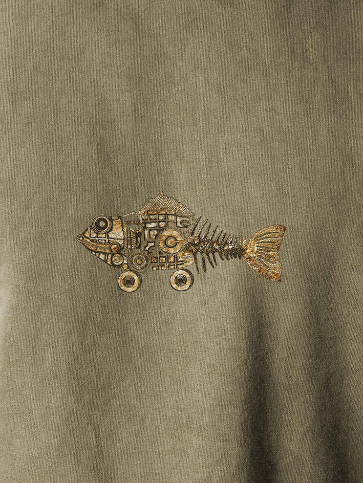 Golden gears of the Deep - Stonewashed Hoodie