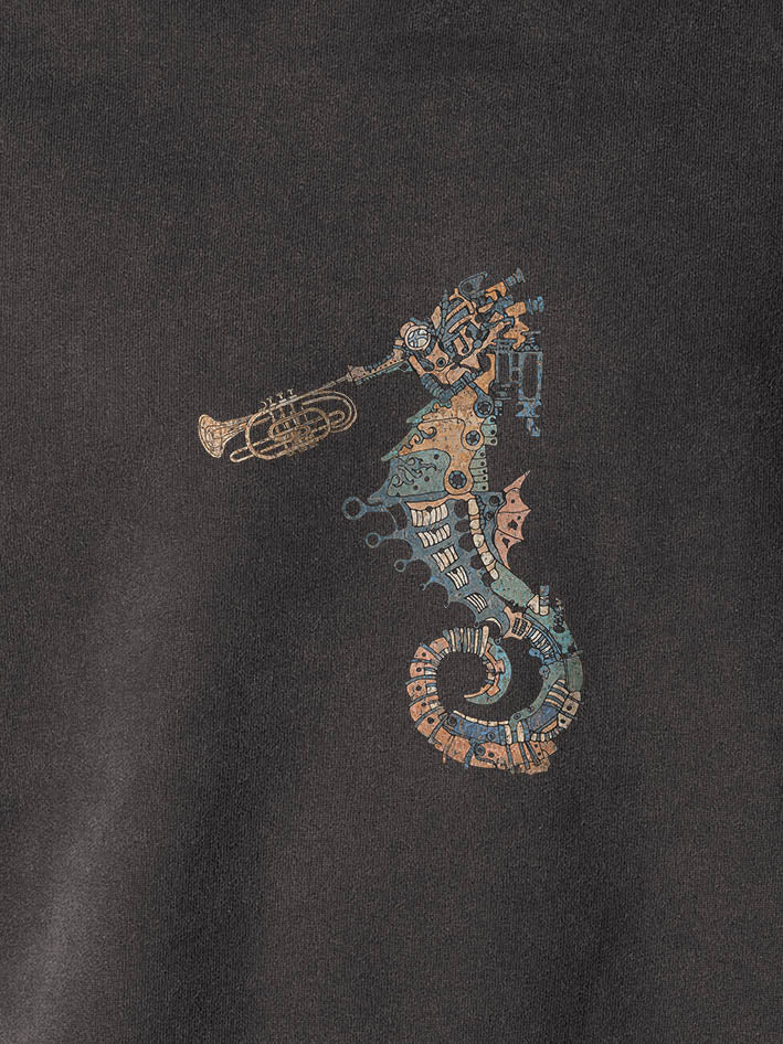 Ballad of the mechanical seahorse - Stonewashed Hoodie