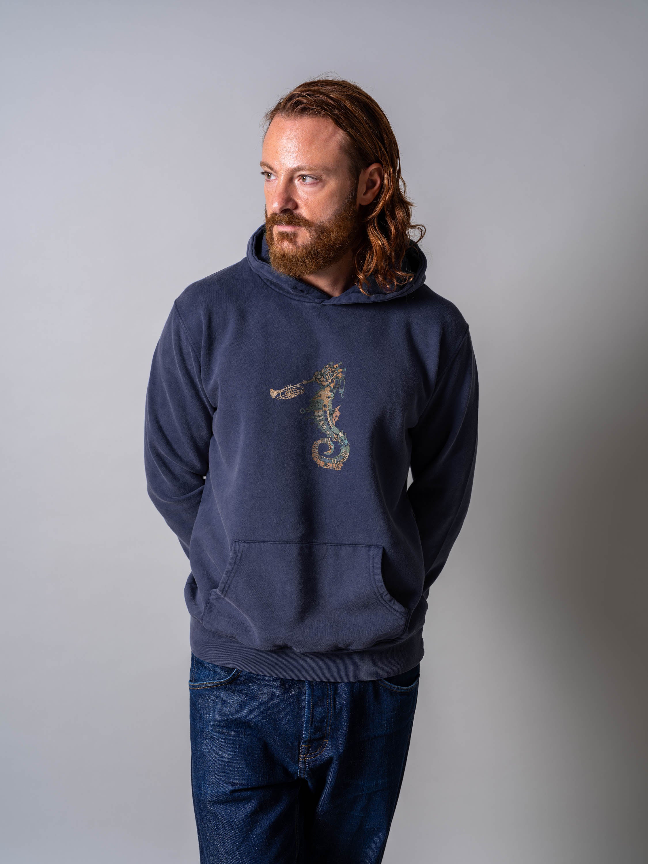 Ballad of the mechanical seahorse - Stonewashed Hoodie