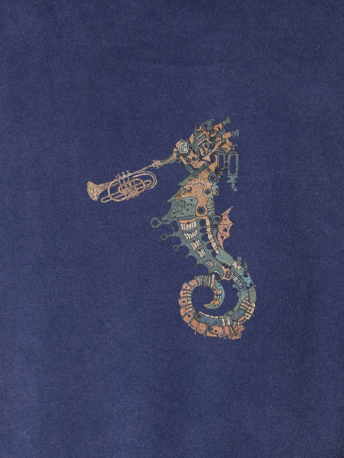Ballad of the mechanical seahorse - Stonewashed Hoodie