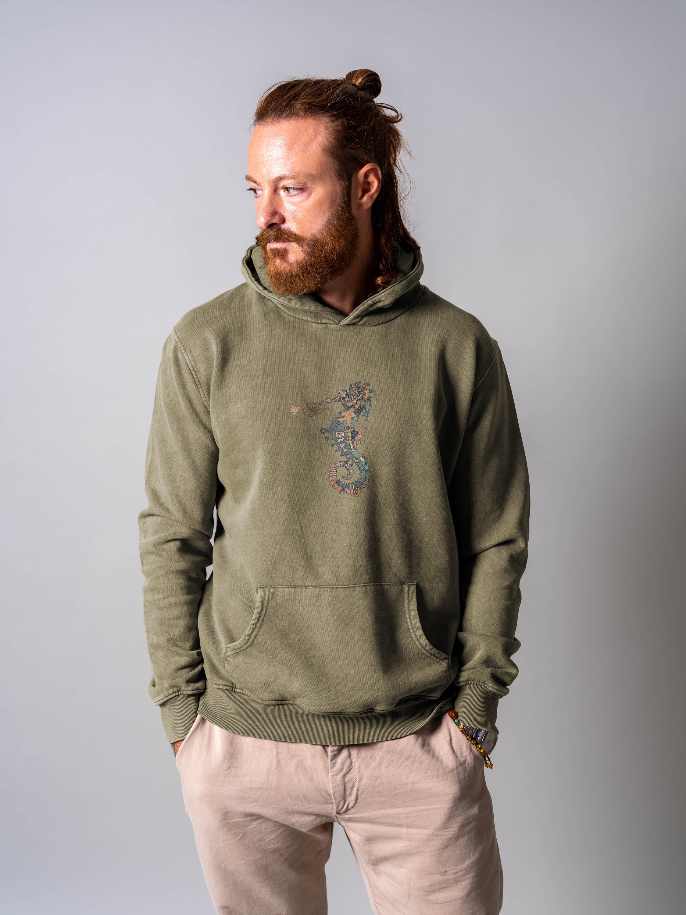 Ballad of the mechanical seahorse - Stonewashed Hoodie