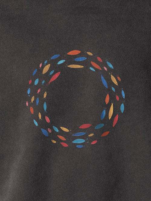 Aegean Fish Circle  - Stonewashed Hoodie