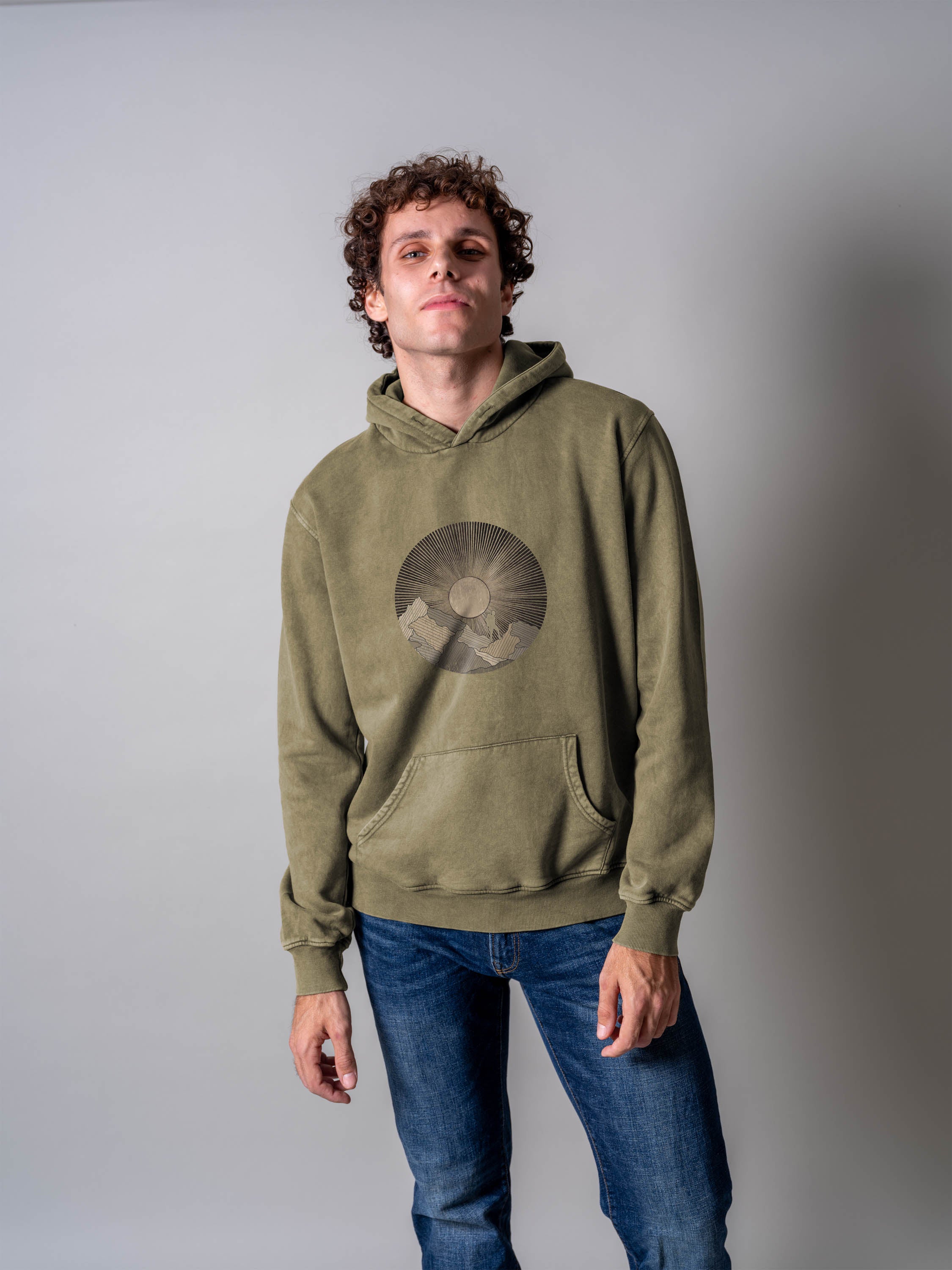 Summit Sun Panorama - Stonewashed Hoodie