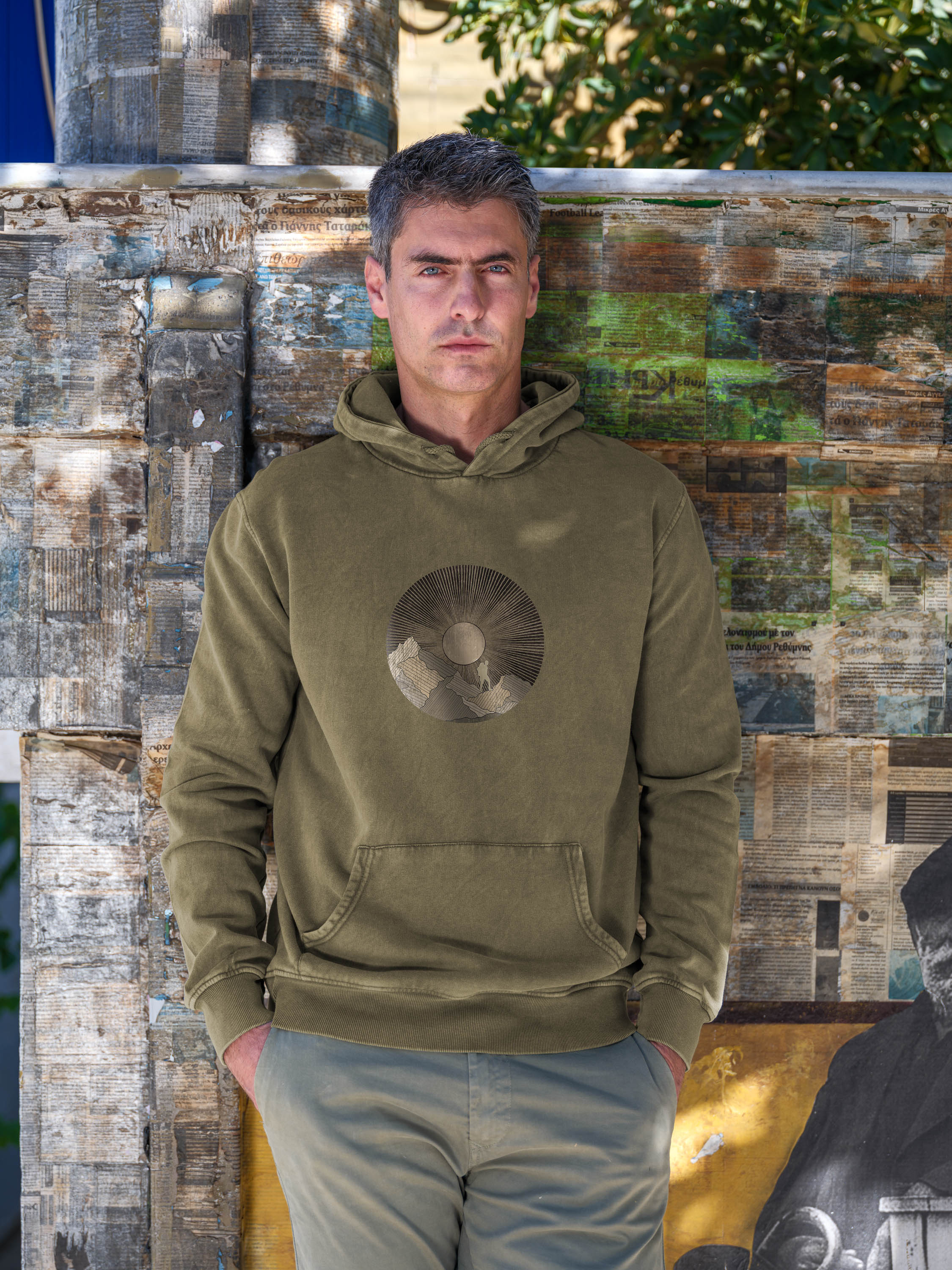 Summit Sun Panorama - Stonewashed Hoodie