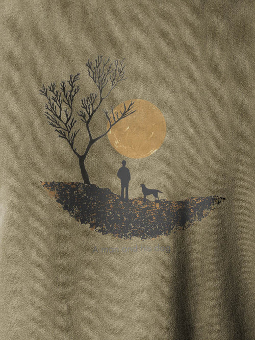 A Man & His Dog  - Stonewashed Hoodie