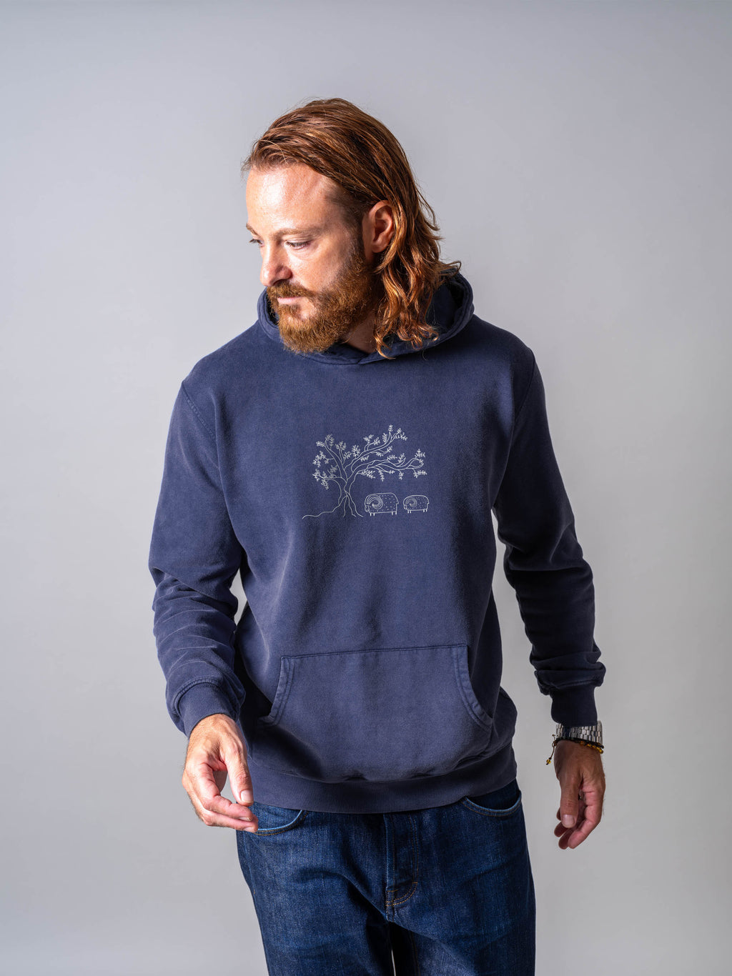 Olive Tree & Sheep  - Stonewashed Hoodie