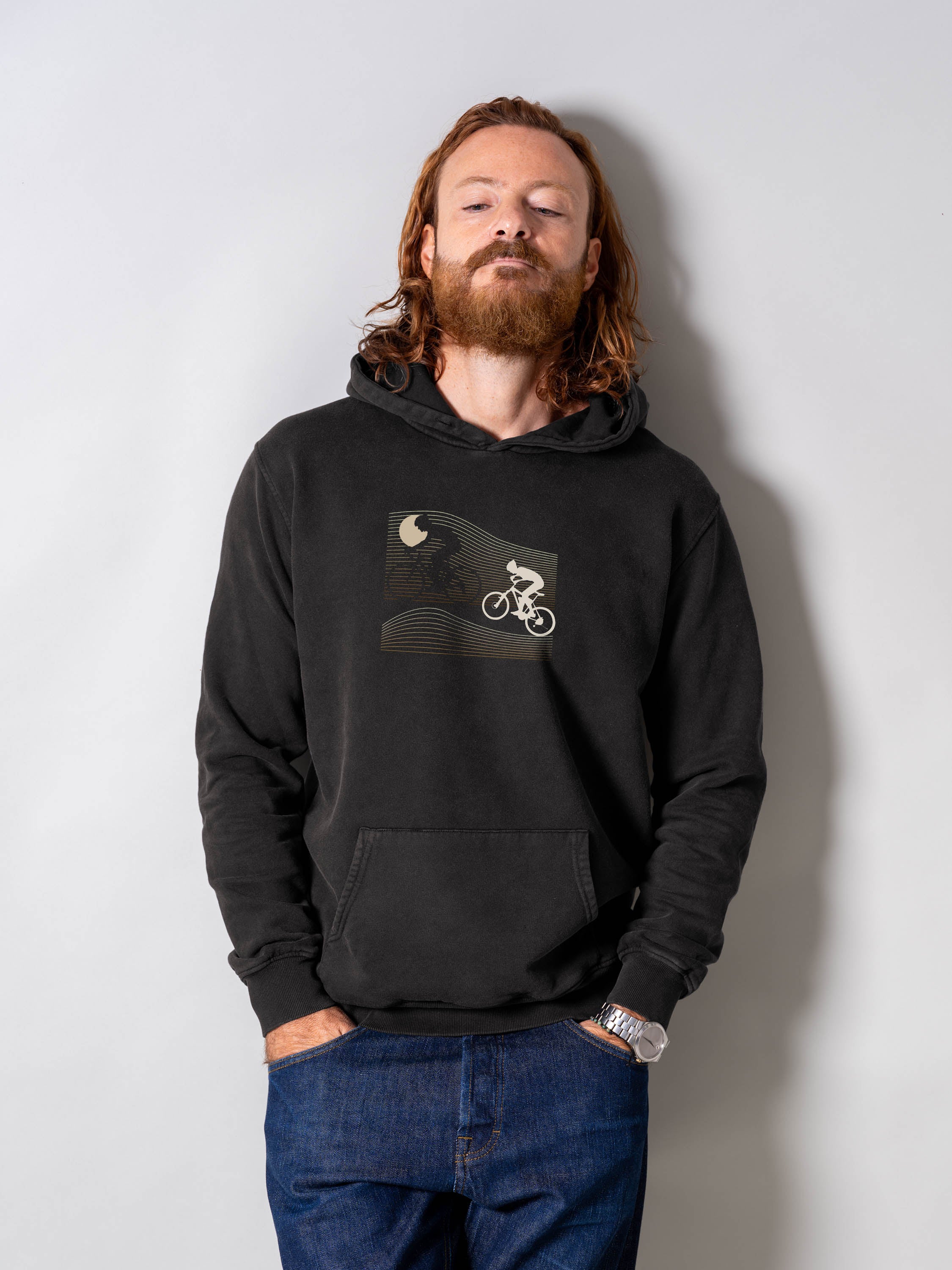 Night Ride Wave  - Stonewashed Hoodie